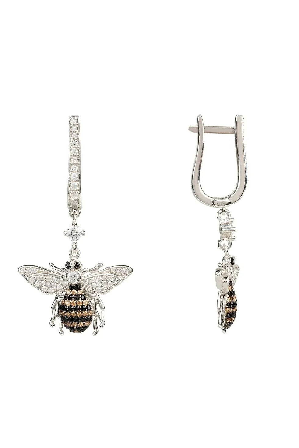 Thumbnail: LATELITA HONEY BEE CZ (SILVER) DROP EARRINGS
