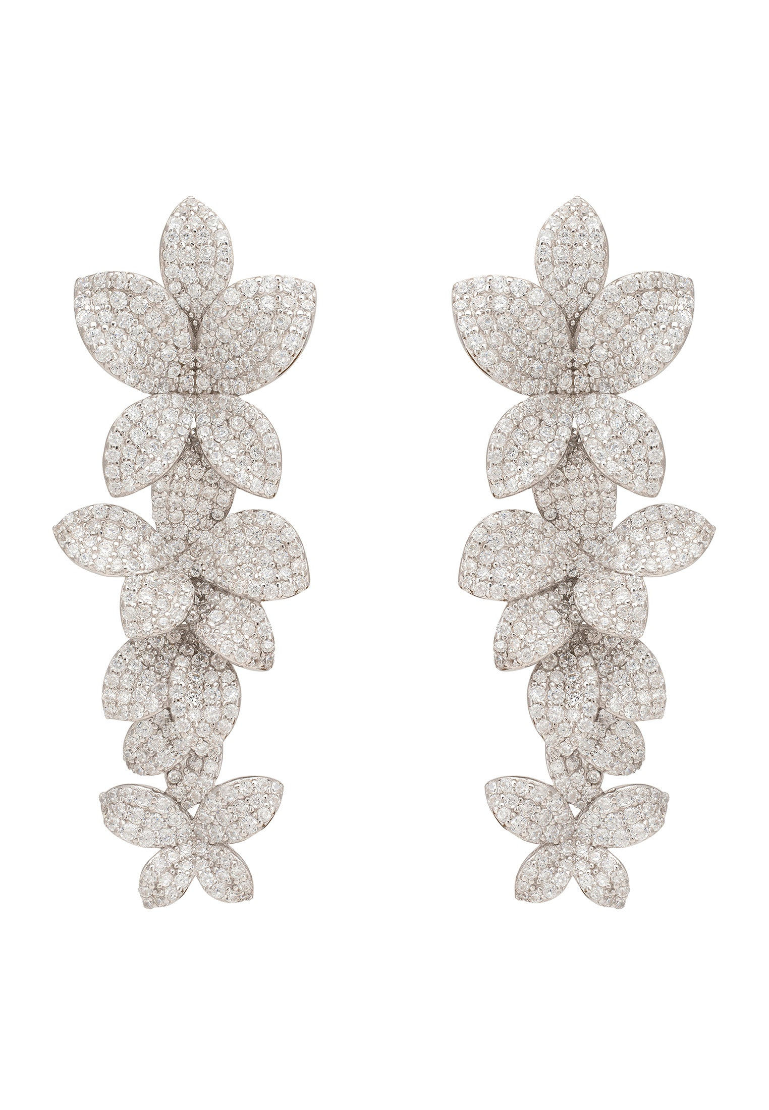 LATELITA CHERRY BLOSSOM CZ (SILVER) DROP EARRINGS