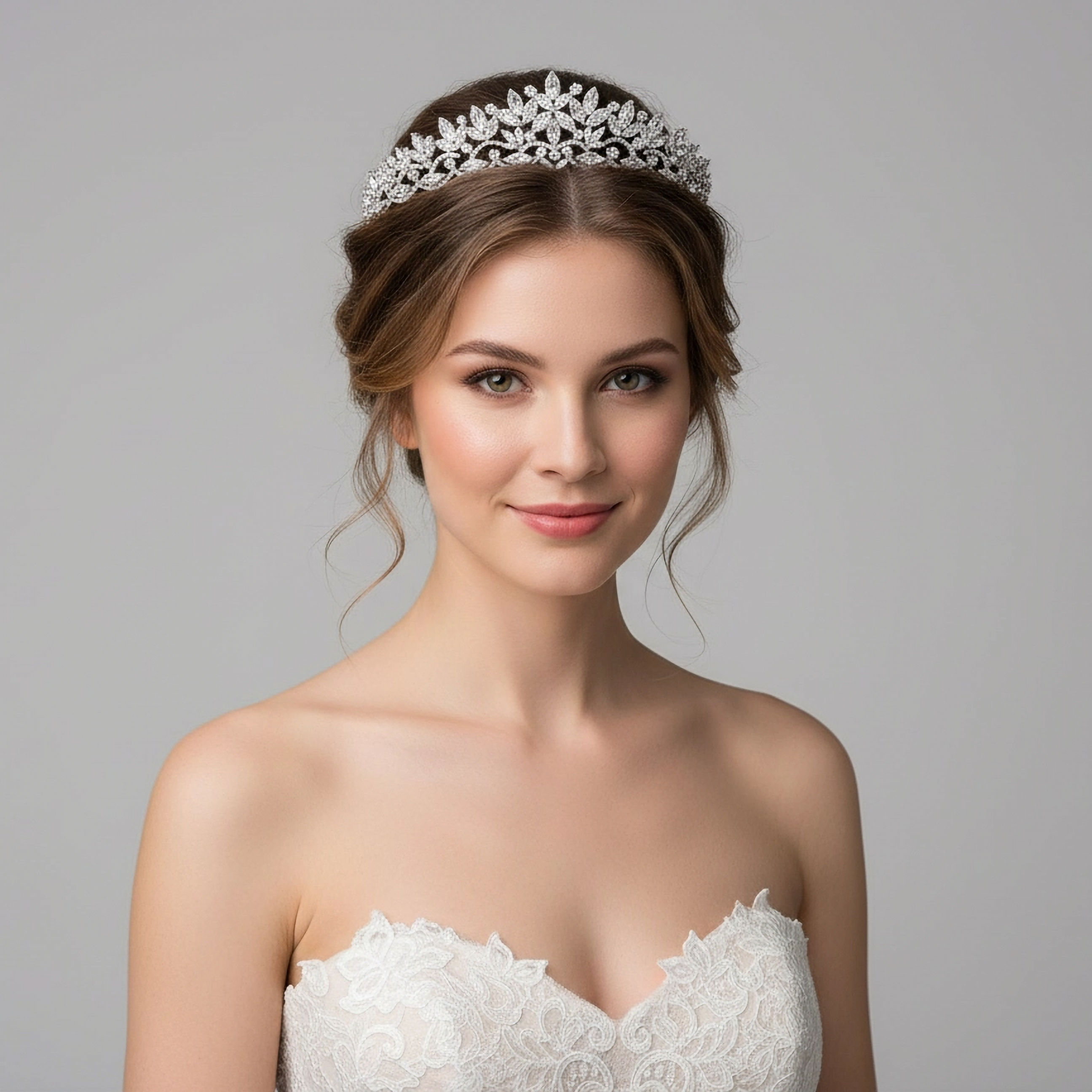 AMBERELLE CLARA CZ (SILVER) BRIDAL TIARA