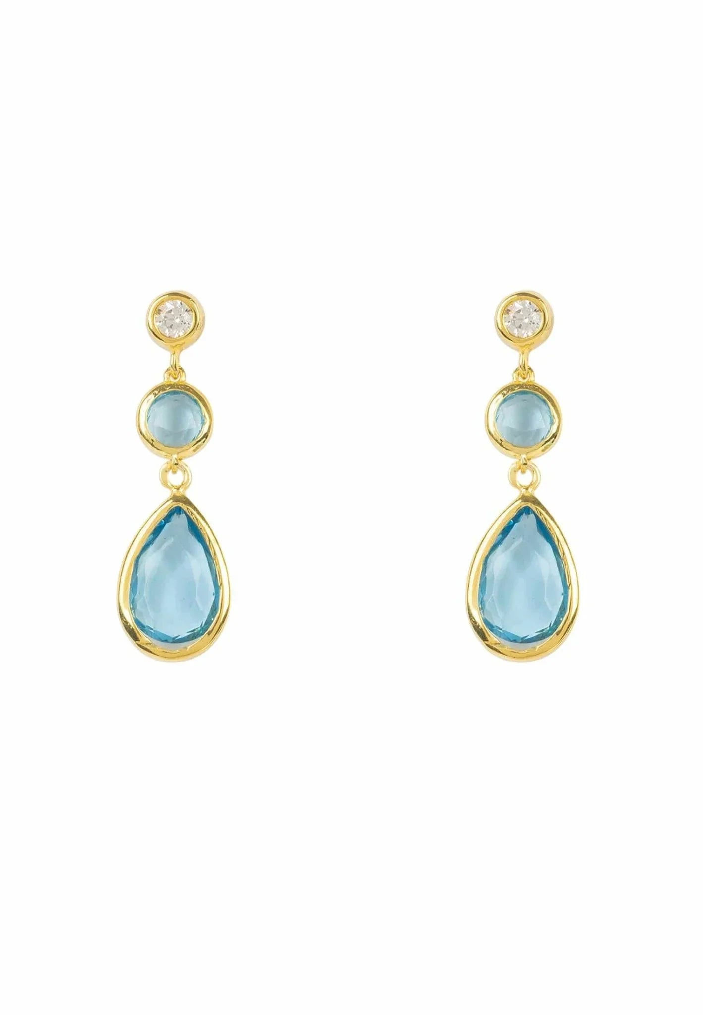 LATELITA TUSCANY GEMSTONE BLUE TOPAZ (GOLD) DROP EARRINGS