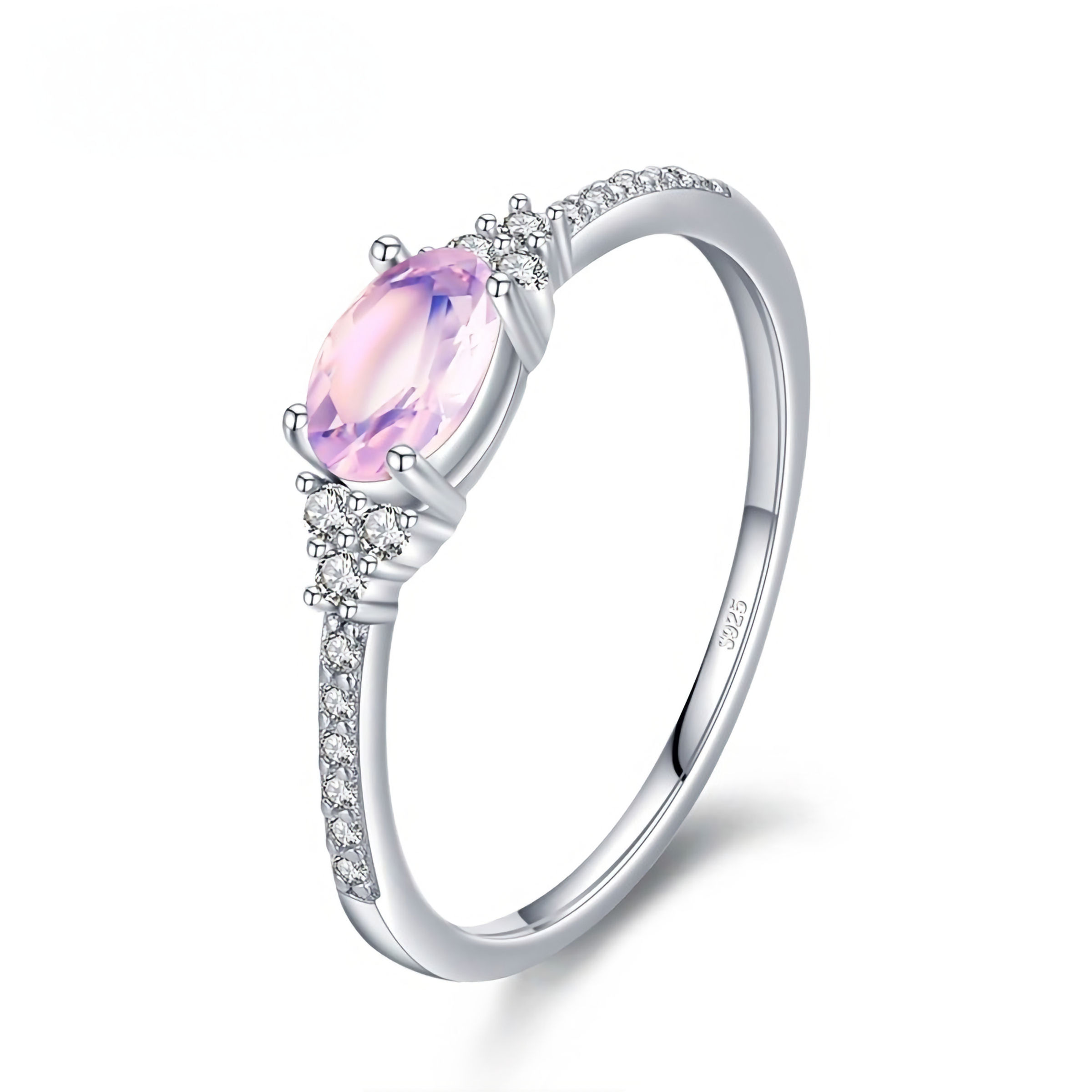 CELINA PINK MOONSTONE CZ (SILVER) RING