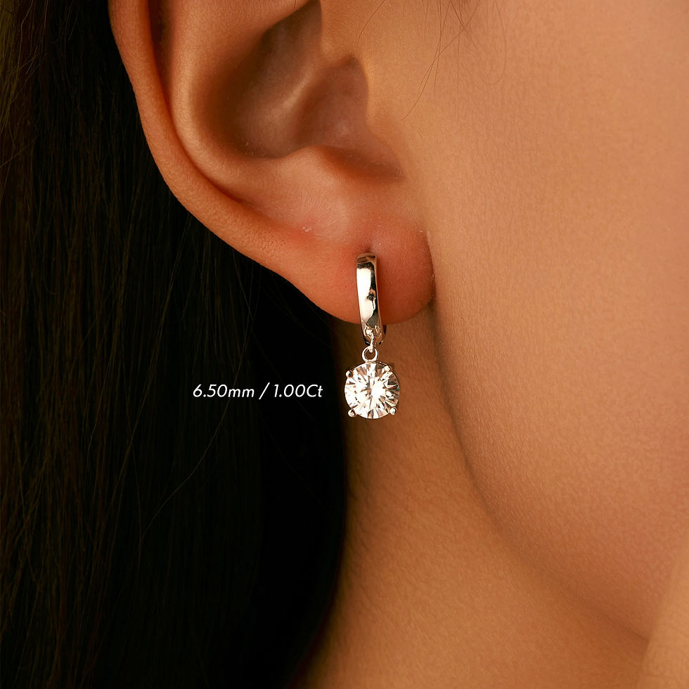 Thumbnail: Celina Adelaine Moissanite (S) Hoop Drop Earrings