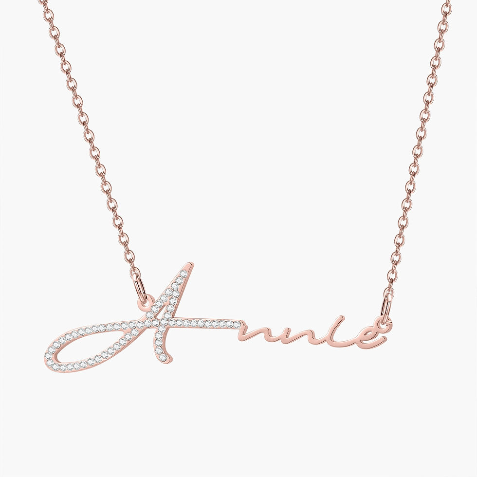 Thumbnail: SIGNATURE YOU AUTOGRAPH CAPITAL SPARKLE CZ (SILVER, GOLD, ROSE GOLD) NECKLACE