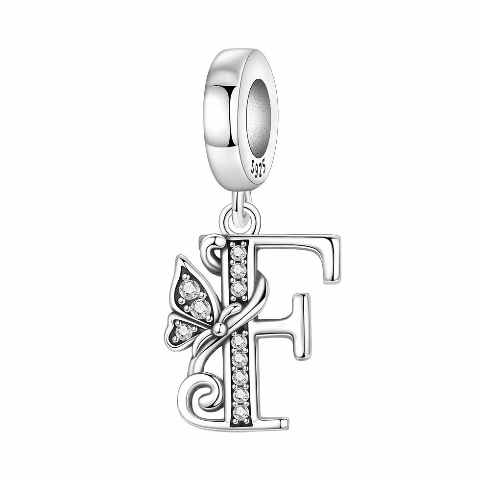 HARMONY BUTTERFLY LETTER F CZ (SILVER) PENDANT