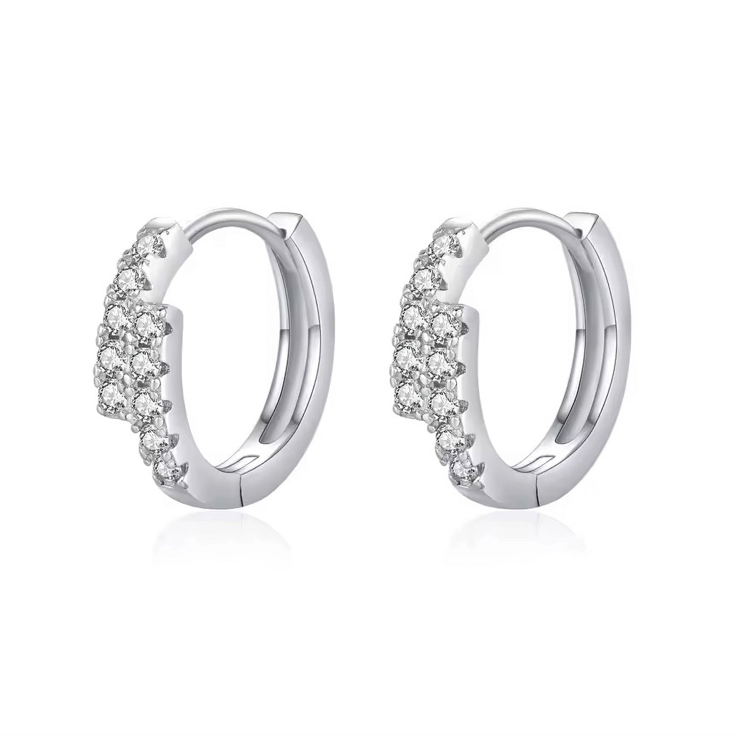 CELINA ALINA MOISSANITE (SILVER) HOOP EARRINGS