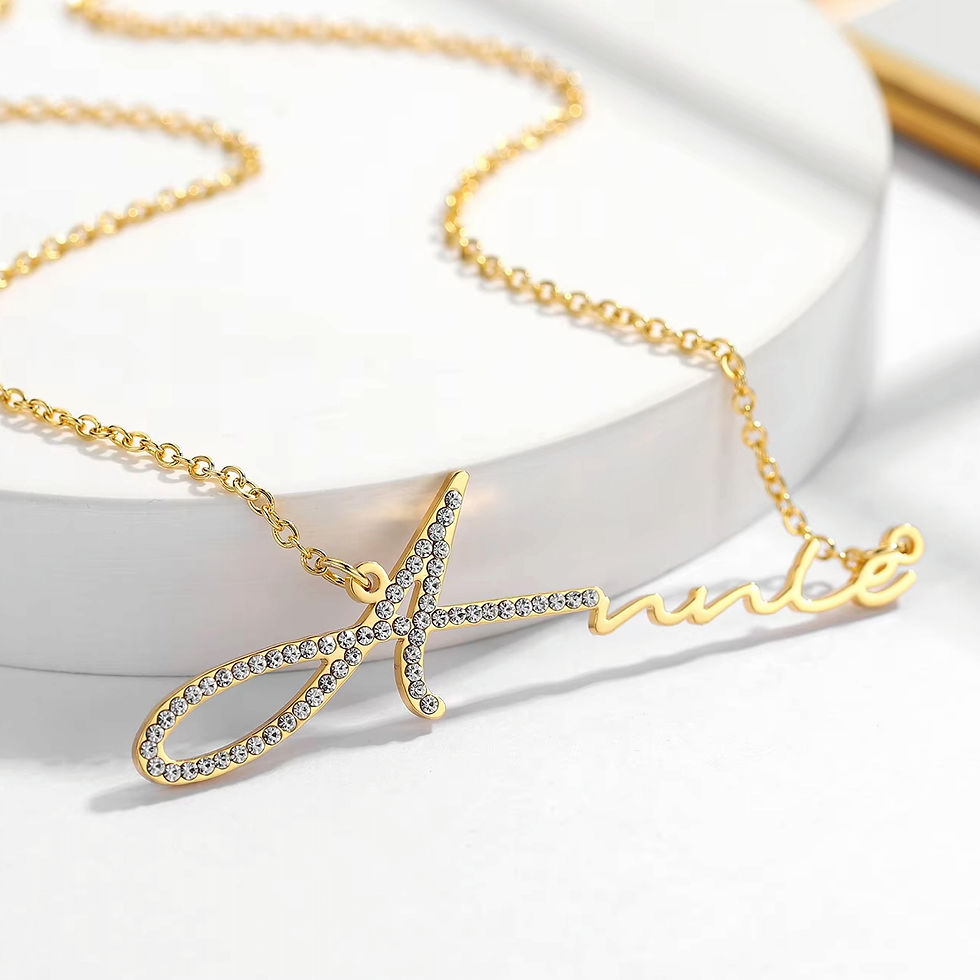 Thumbnail: SIGNATURE YOU AUTOGRAPH CAPITAL SPARKLE CZ (SILVER, GOLD, ROSE GOLD) NECKLACE