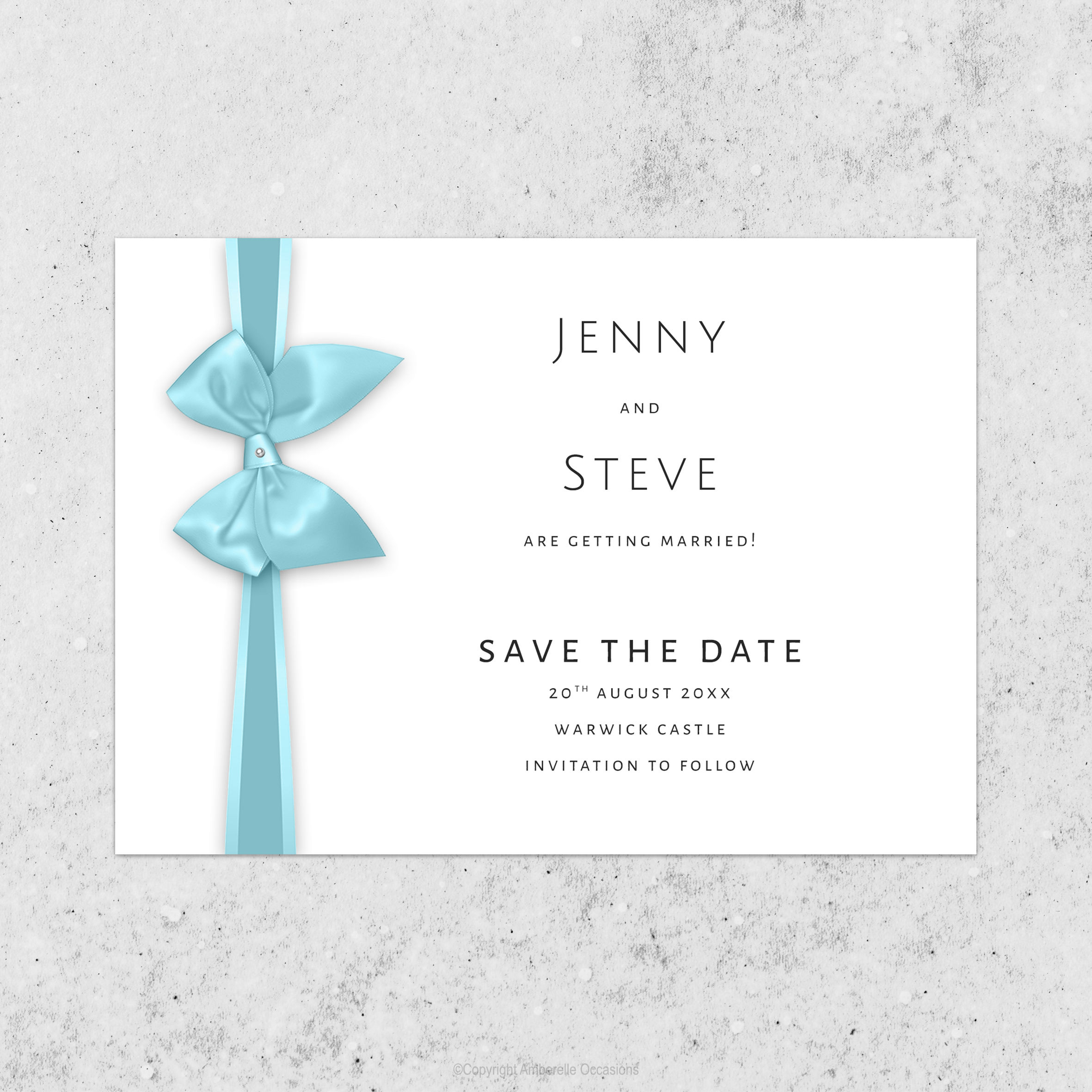 Evoke Satin Bow Pearl Wedding Save The Date