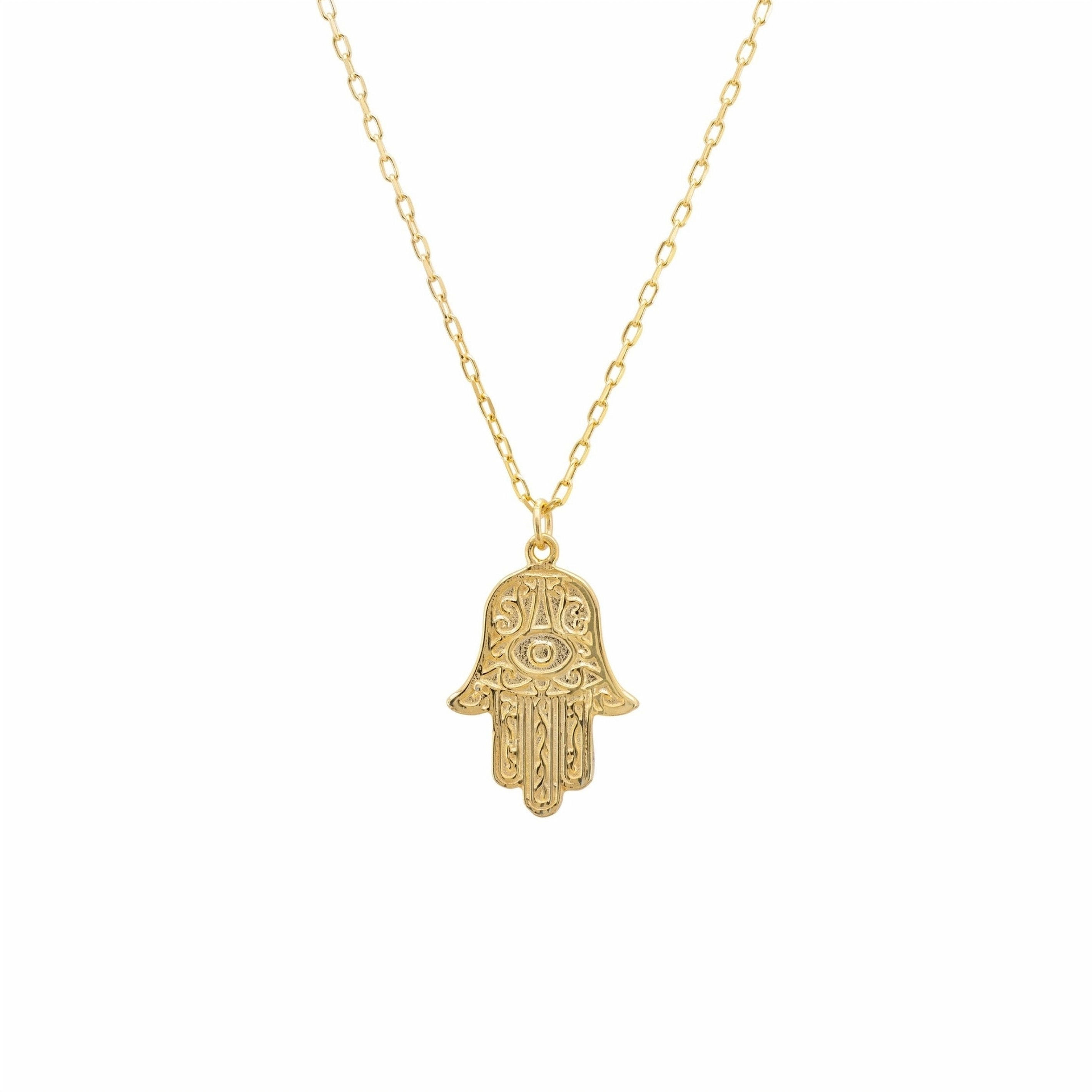 LATELITA HAMSA EVIL EYE EMBOSSED (GOLD) PENDANT NECKLACE