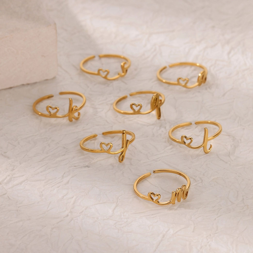 Thumbnail: Signature You In Love Initial (SS, G) Adjustable Ring