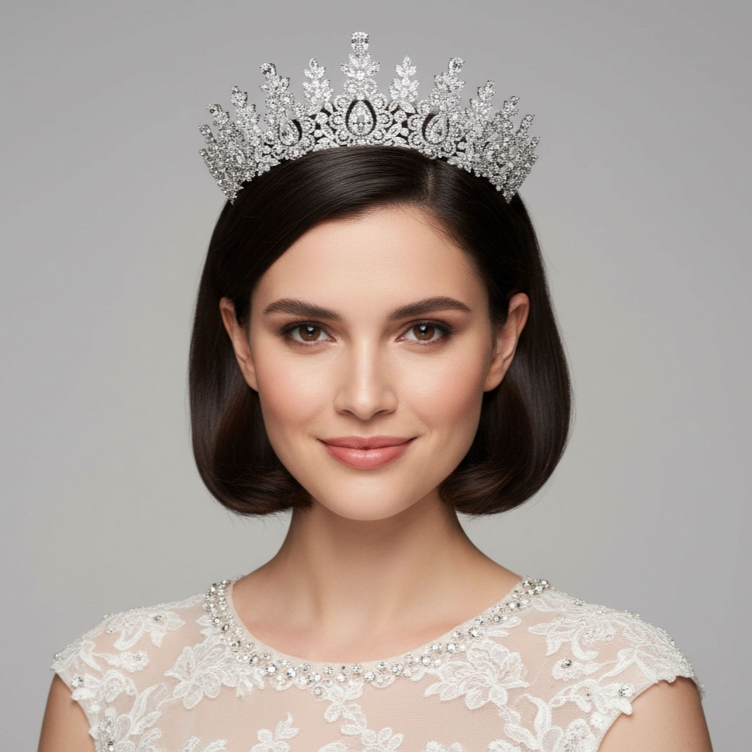 AMBERELLE SUSANNAH CZ (SILVER) BRIDAL TIARA