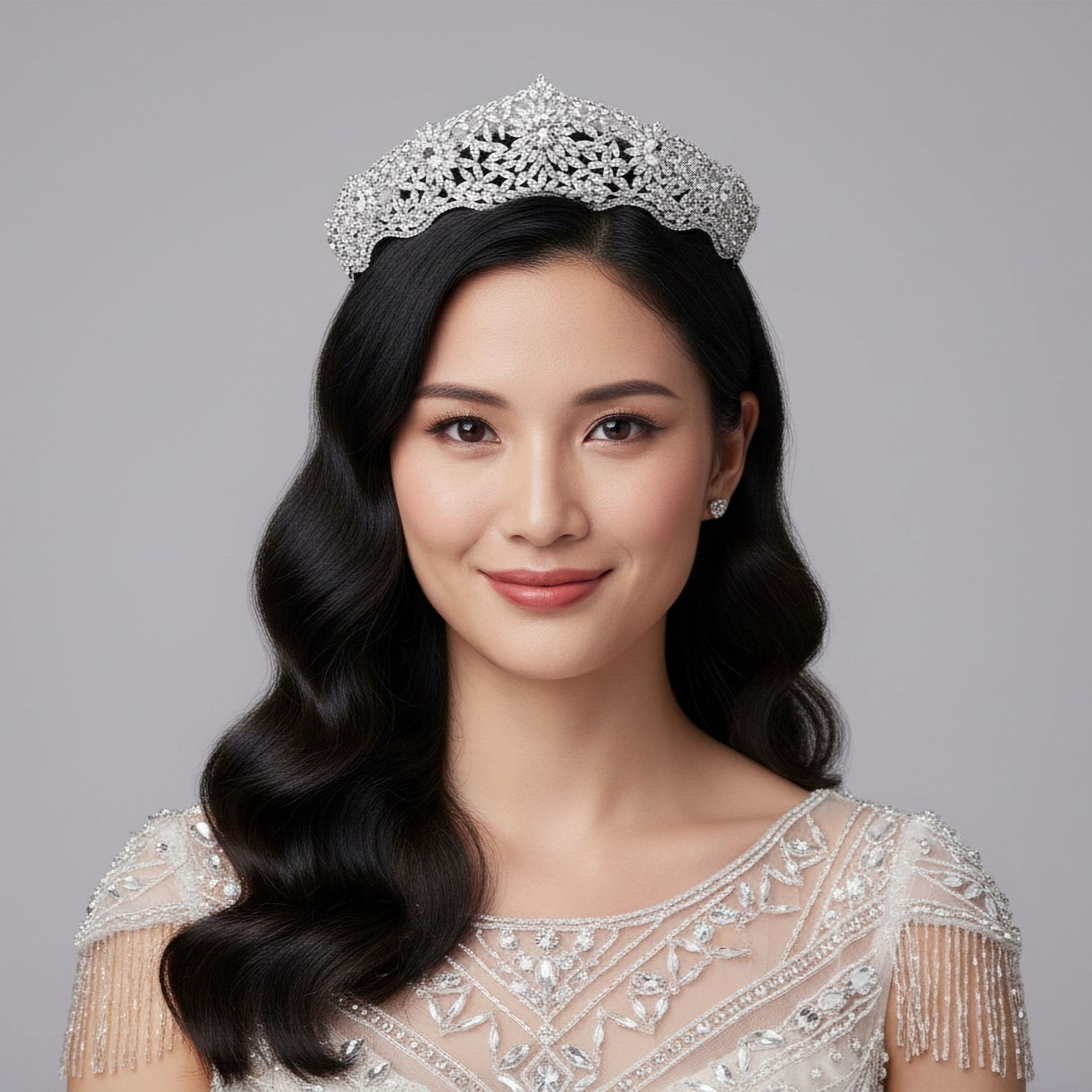 AMBERELLE LYDIA CZ (SILVER) BRIDAL TIARA