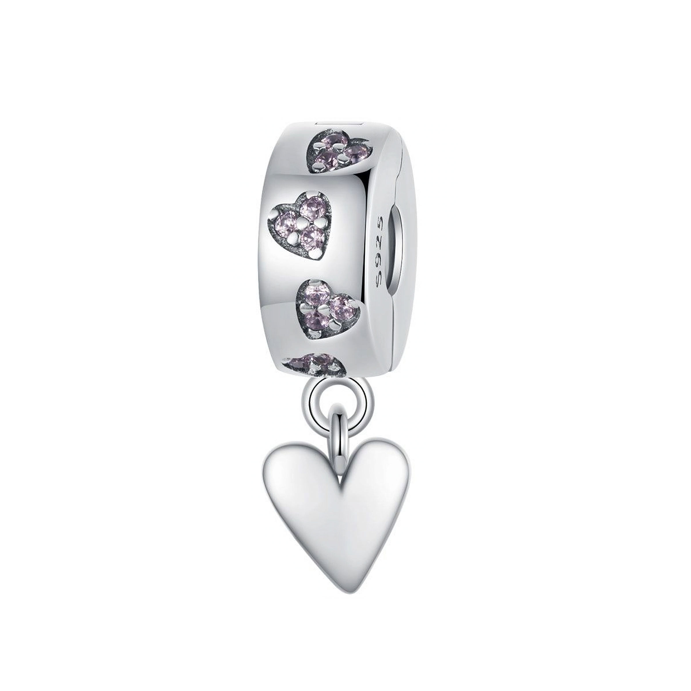 HARMONY HANGING HEARTS CZ (SILVER) CLIP PENDANT