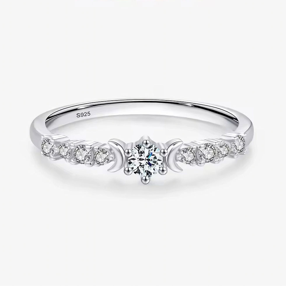 ARIELLE MOON PAVE CZ (SILVER) RING