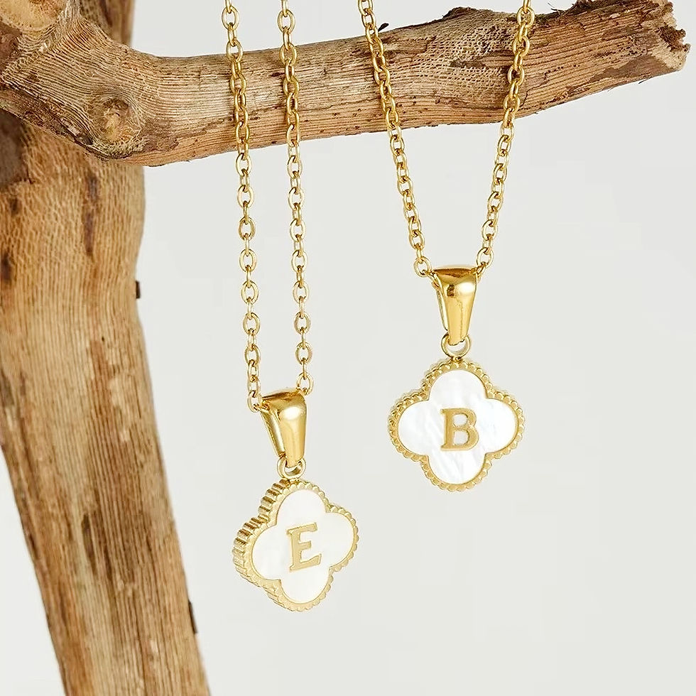 Thumbnail: SIGNATURE YOU MOTHER OF PEARL CLOVER INITIAL (GOLD) NECKLACE