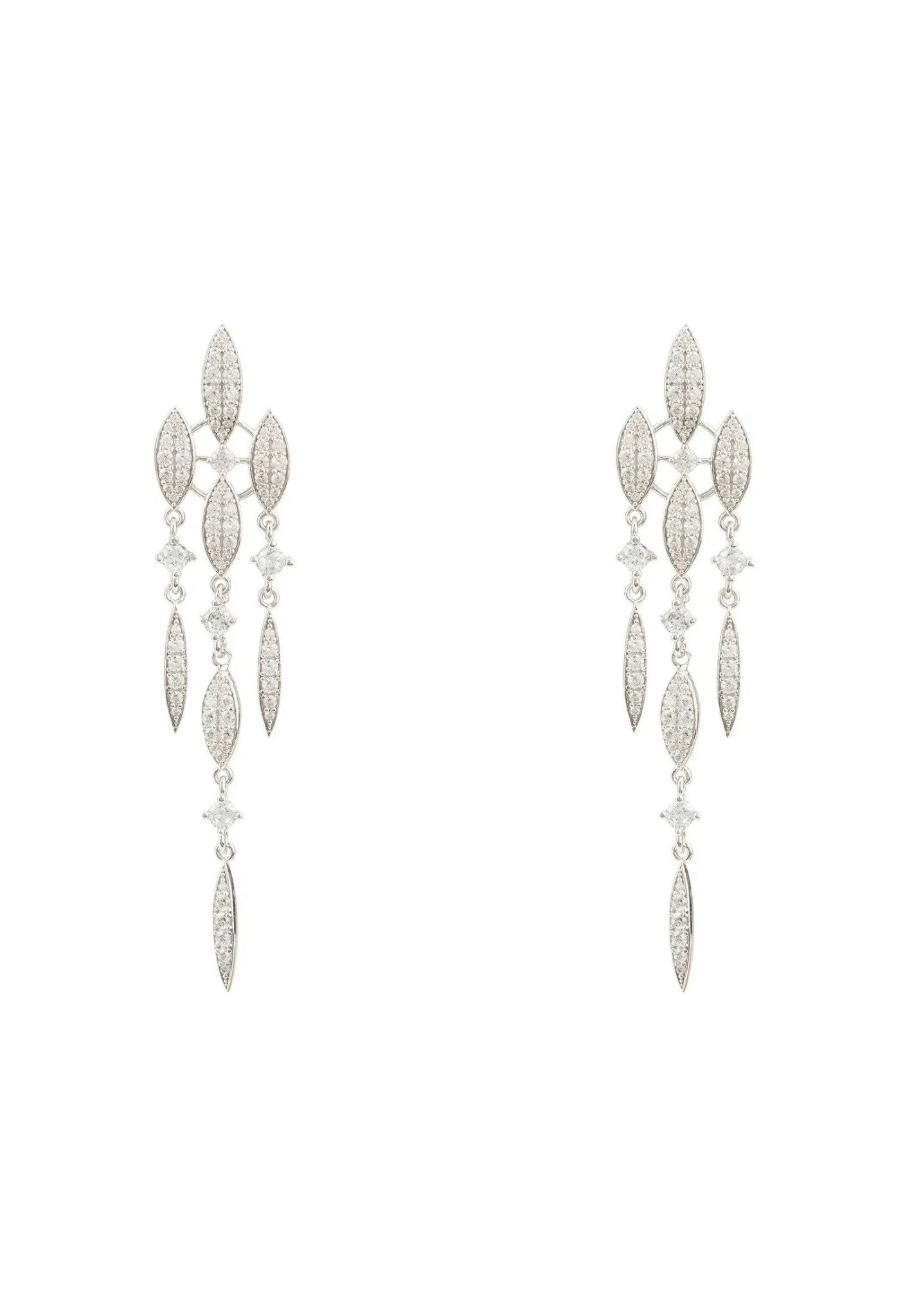 LATELITA VALENCIA STATEMENT CZ (SILVER) DROP EARRINGS