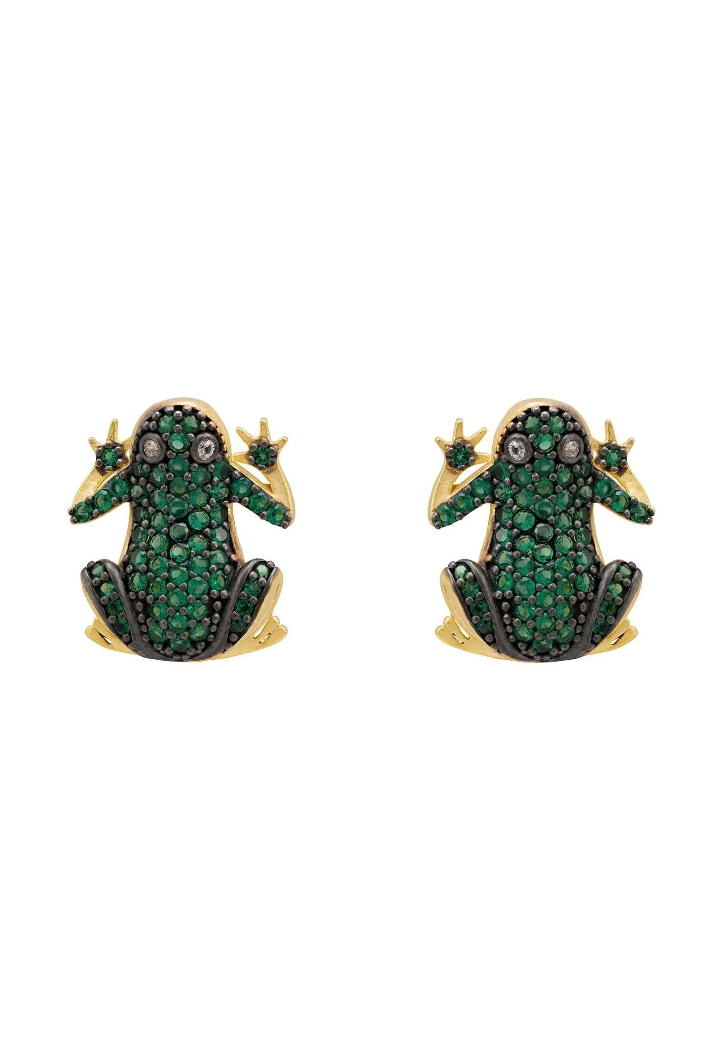 LATELITA LEAP FROG CZ (GOLD) STUD EARRINGS