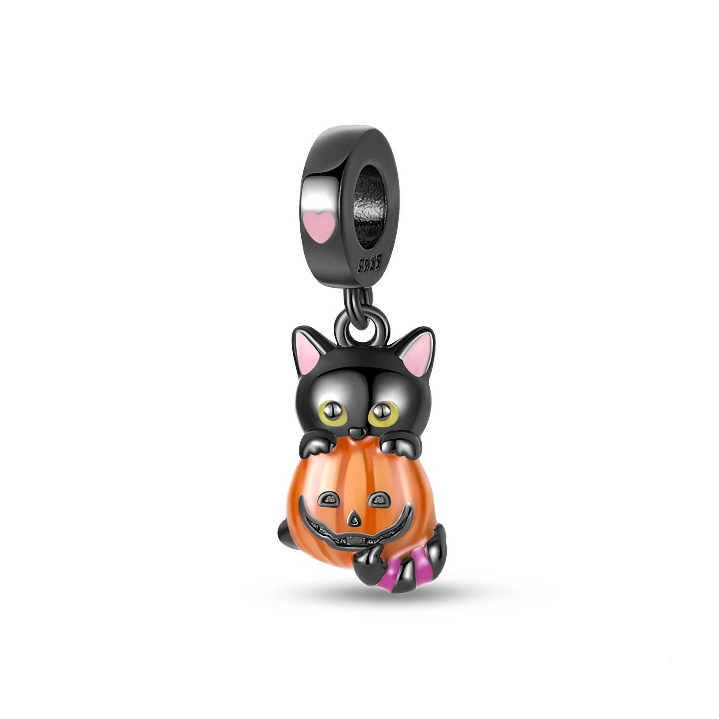 HARMONY LUMINOUS CAT AND PUMPKIN (SILVER) PENDANT