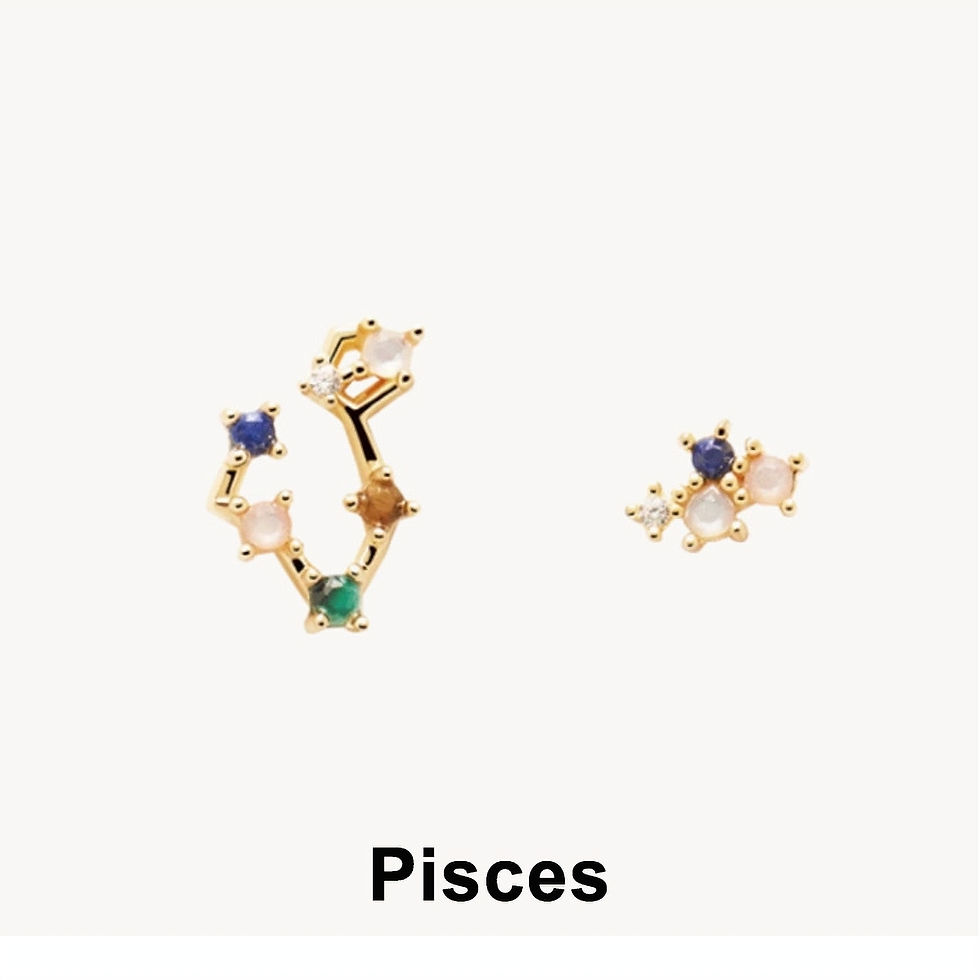 Thumbnail: SIGNATURE YOU MULTICOLOUR CONSTELLATION ZODIAC (GOLD) STUD EARRINGS