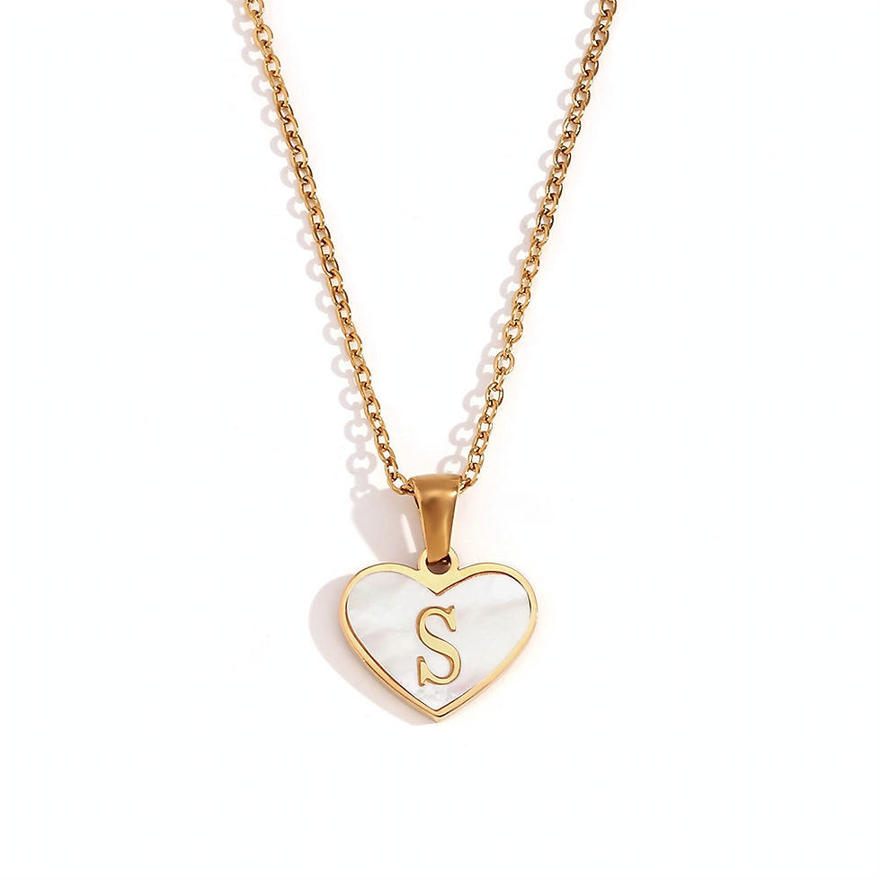 Thumbnail: SIGNATURE YOU ROMANTIC HEART SHELL INITIAL (GOLD) NECKLACE