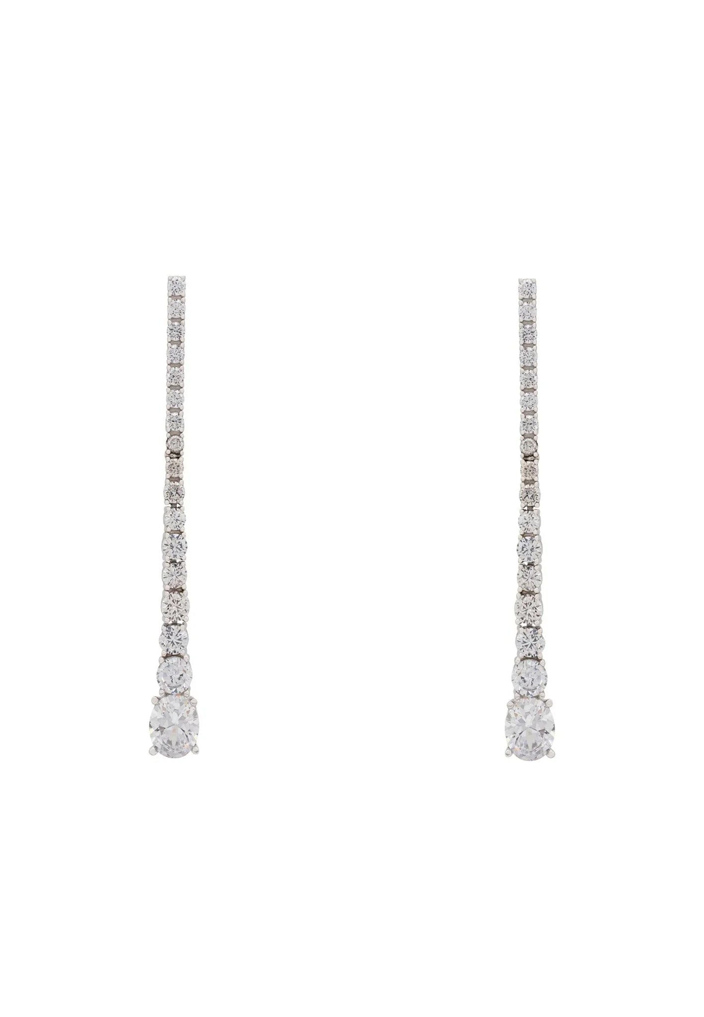 LATELITA HOLLYWOOD CZ (SILVER) DROP EARRINGS