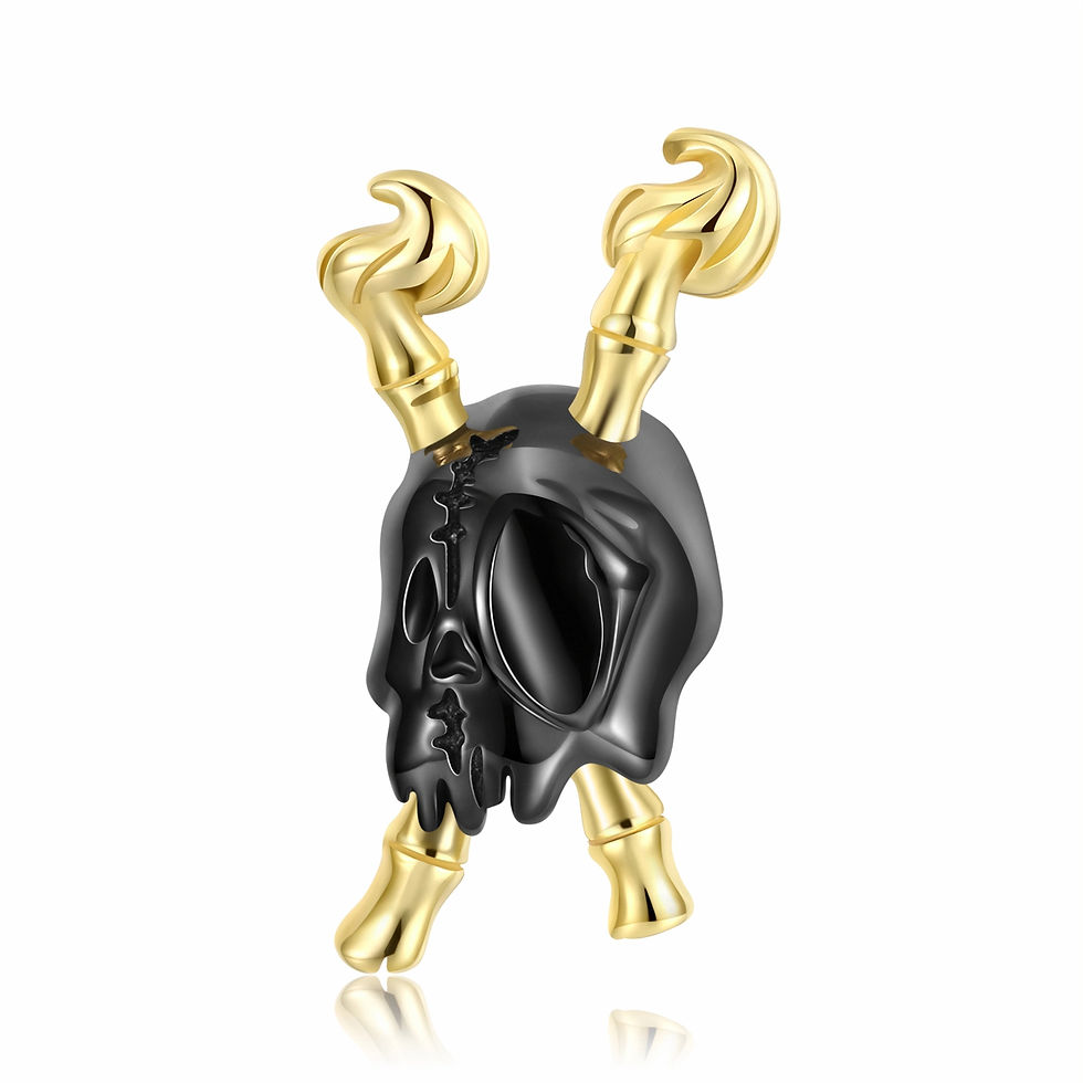 HARMONY BAMBOO SKULL (BLACK GOLD, GOLD) CHARM