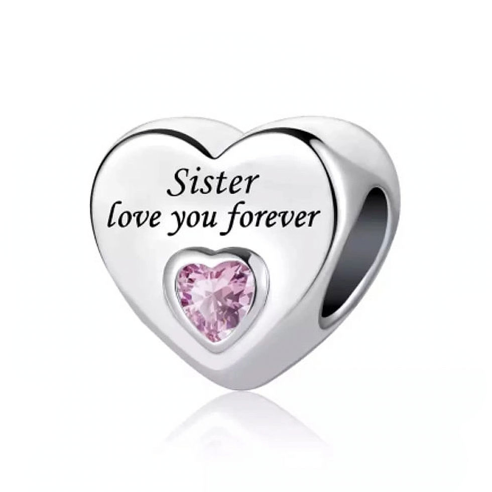 HARMONY SISTER LOVE HEART CZ (SILVER) CHARM