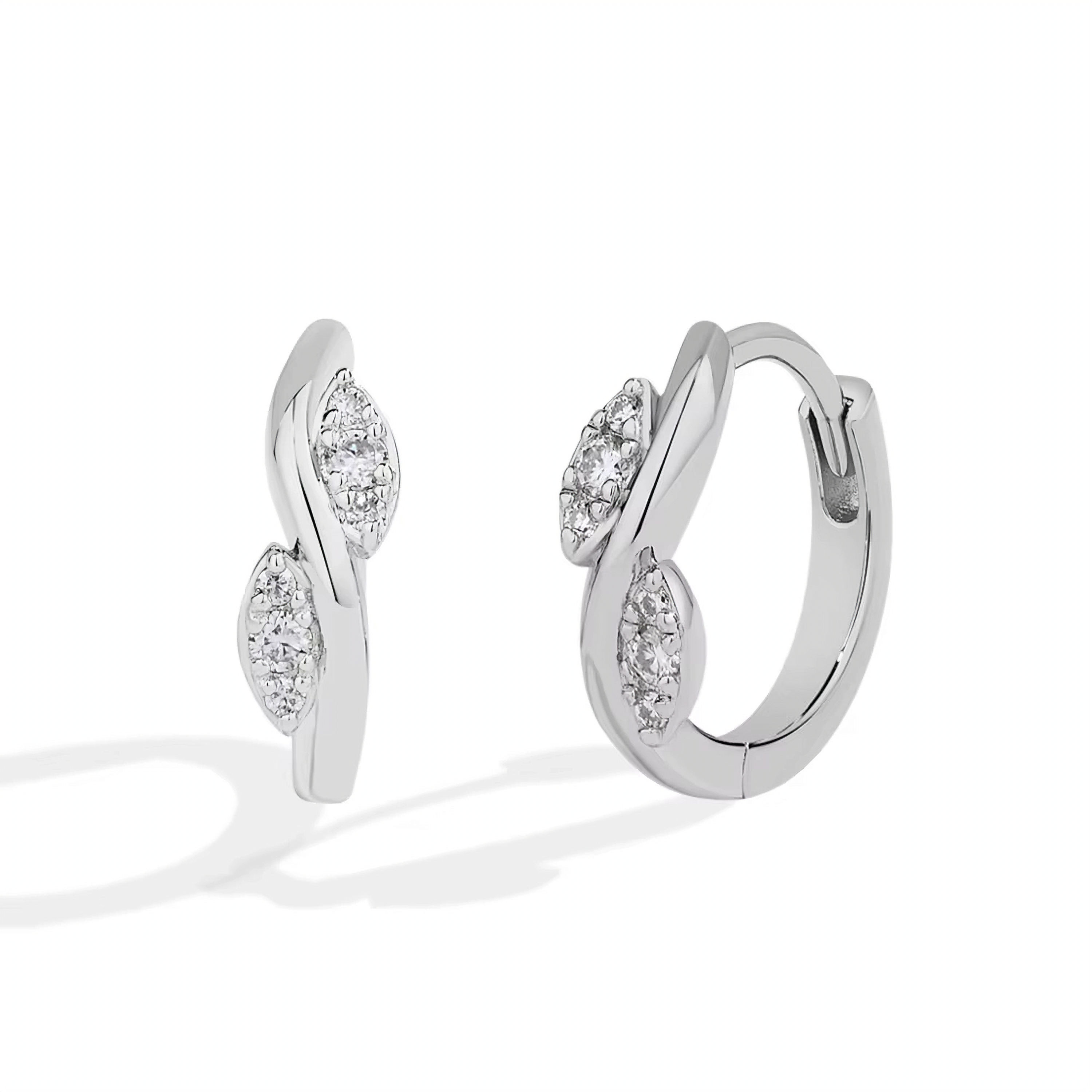 MAEVE VINE MOISSANITE (WHITE GOLD, GOLD, ROSE GOLD) HOOP EARRINGS