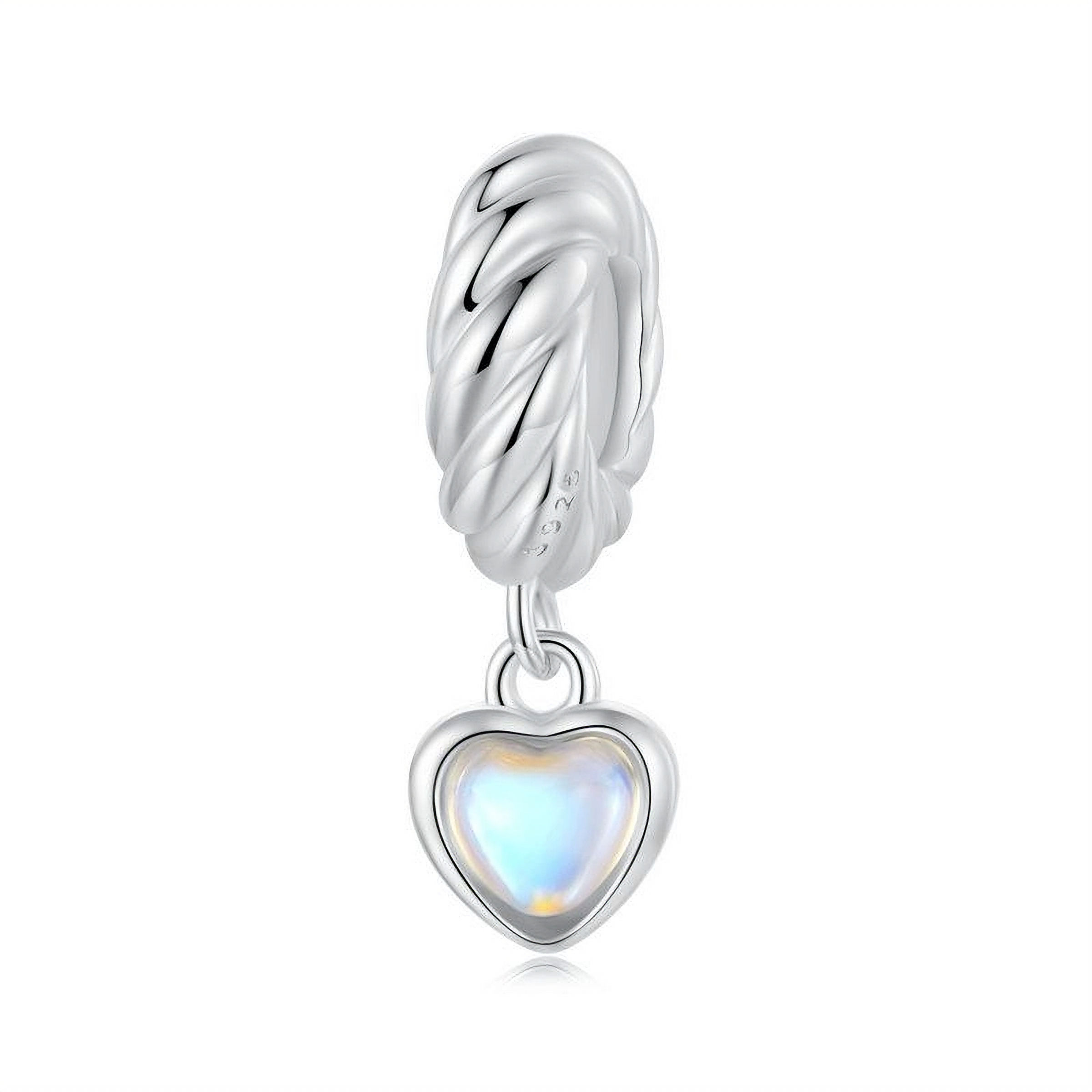 HARMONY TWIST HEART MOONSTONE (SILVER) STOPPER PENDANT