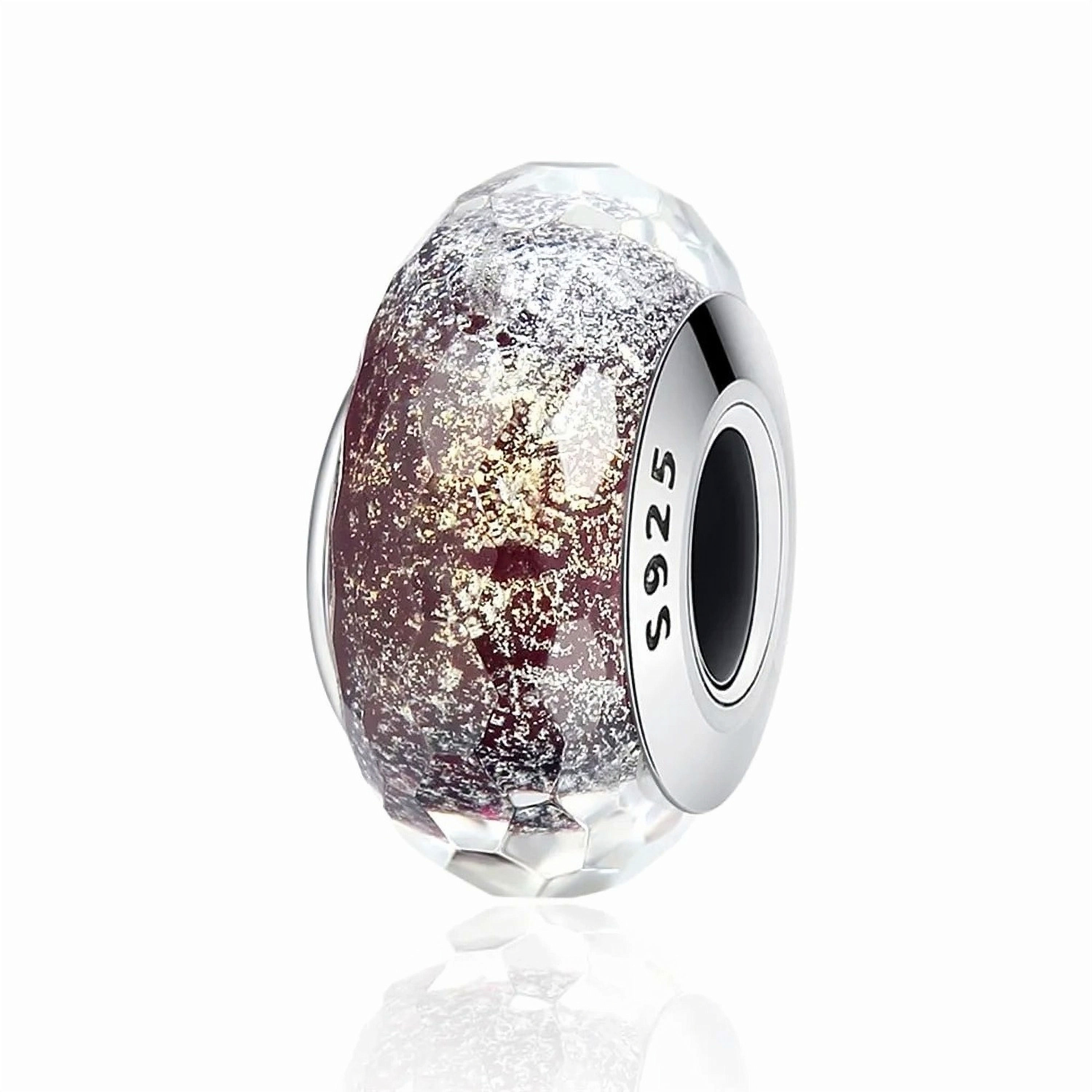 HARMONY SPARKLE TEXTURED (SILVER) MURANO GLASS BEAD