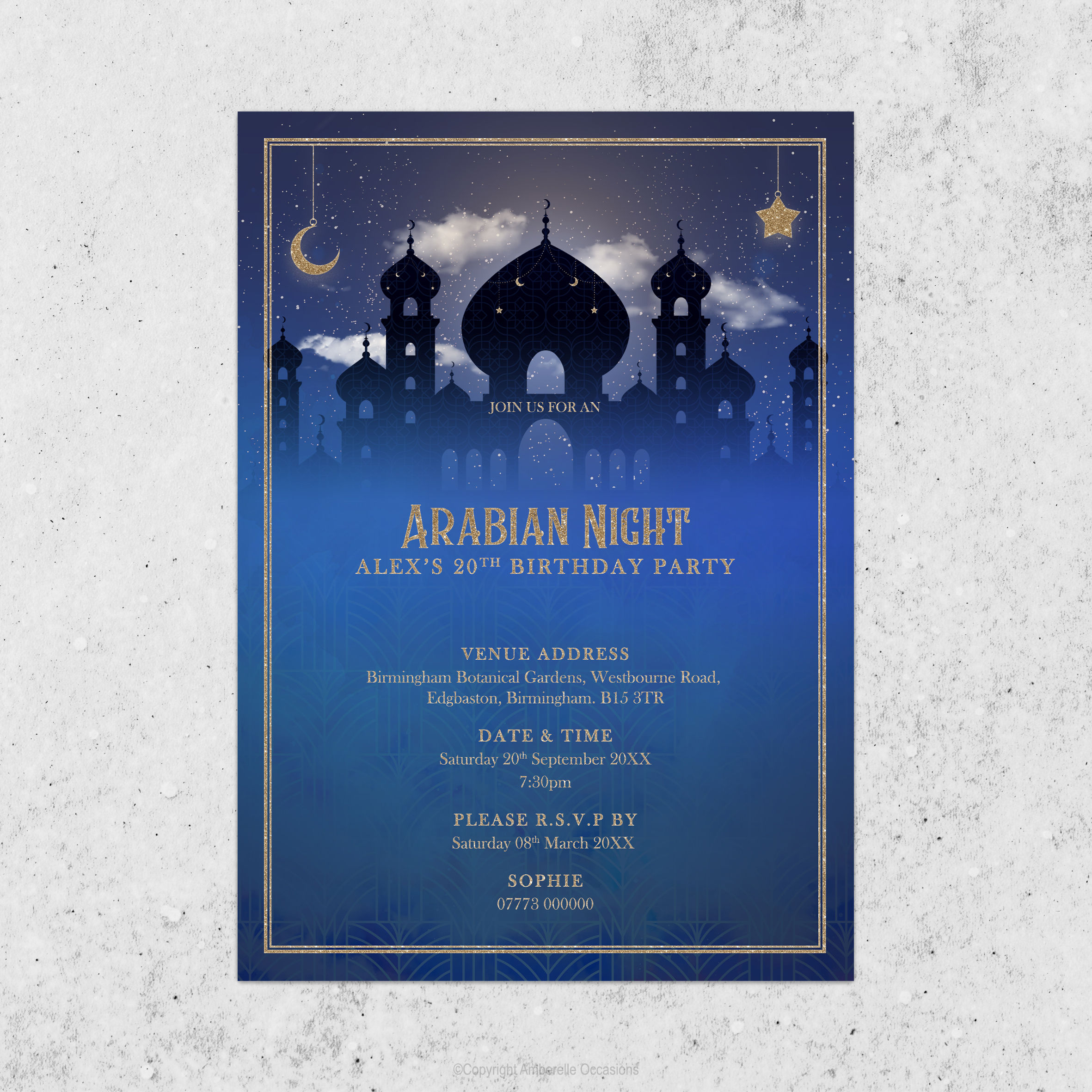 Evoke Arabian Nights Birthday Invitation
