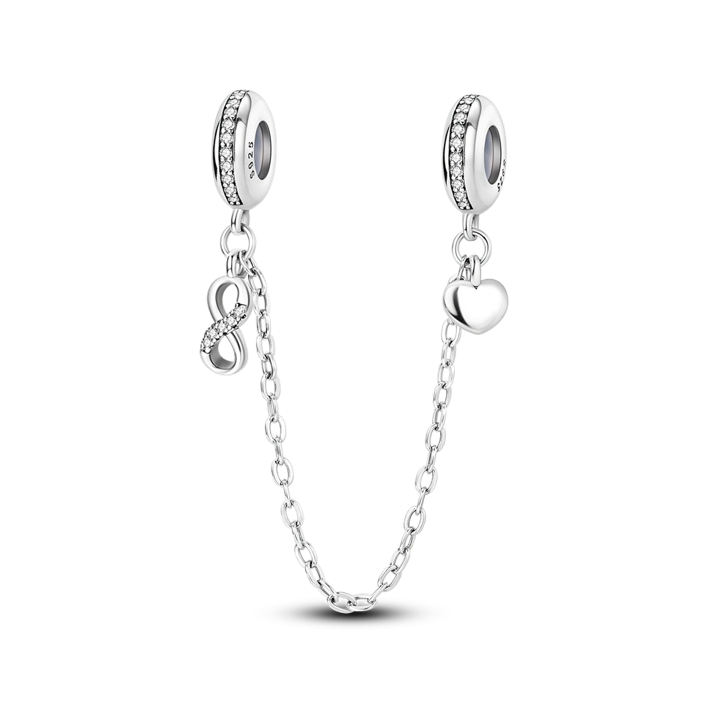 HARMONY INFINITY LOVE CZ (SILVER) SAFETY CHAIN