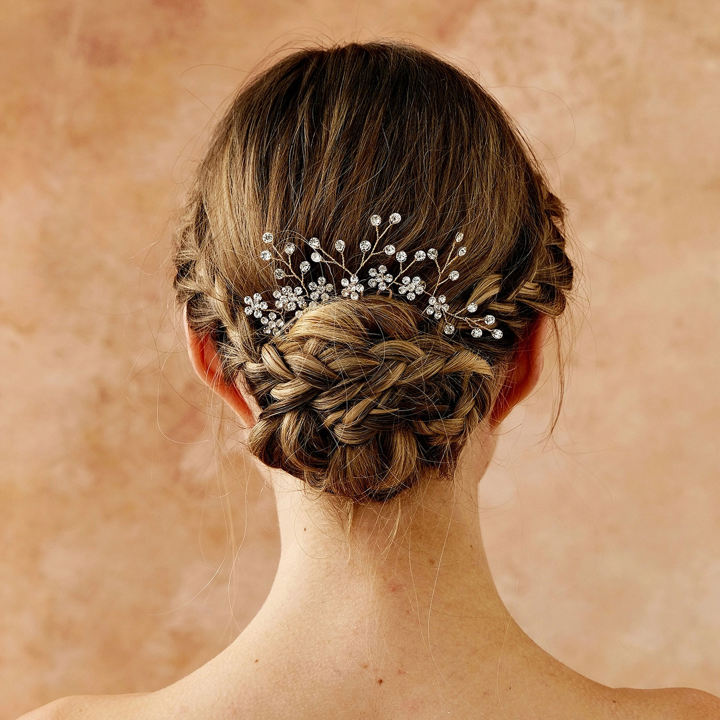 AMBERELLE LUCIA DIAMANTE (S/G) 12PK HANDMADE BRIDAL HAIR PINS