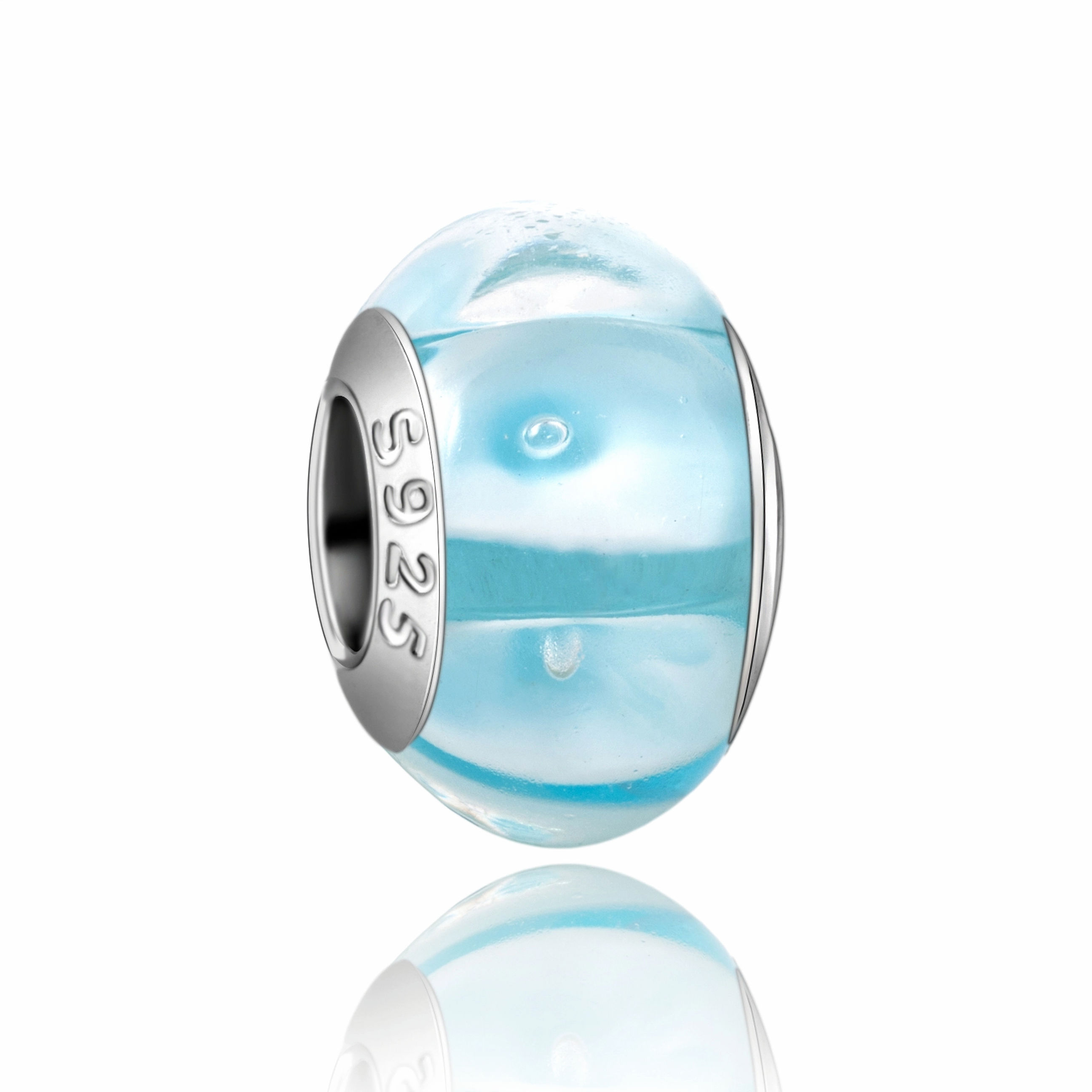 HARMONY OCEAN BUBBLES (SILVER) MURANO GLASS BEAD