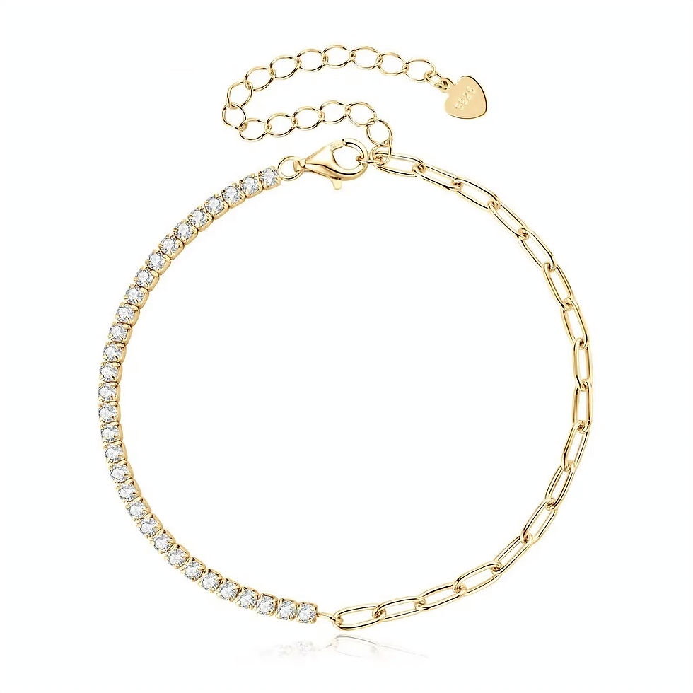 Thumbnail: MAEVE LINK SHINE MOISSANITE (SILVER) BRACELET