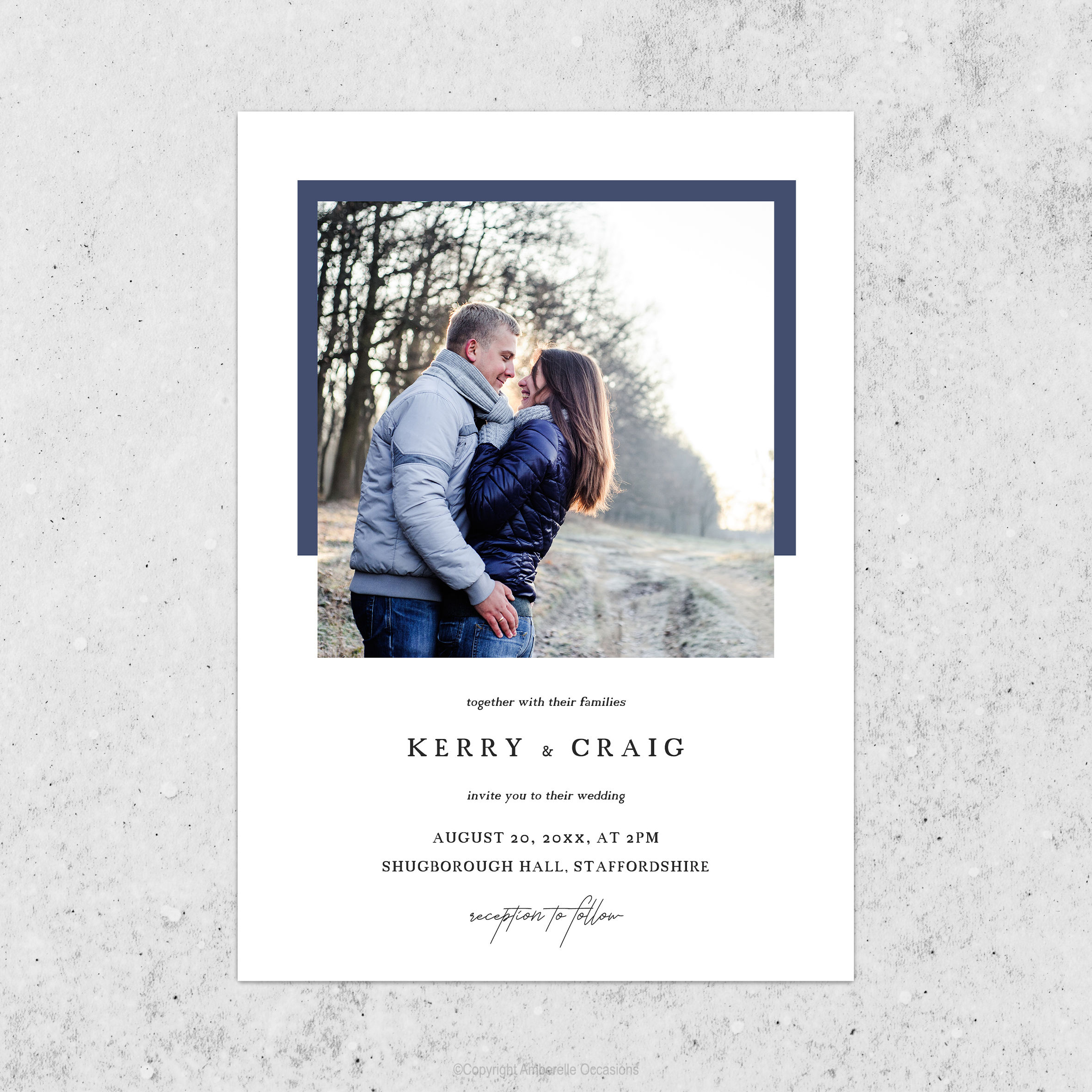 Evoke Square Photo Framed Wedding Invitation