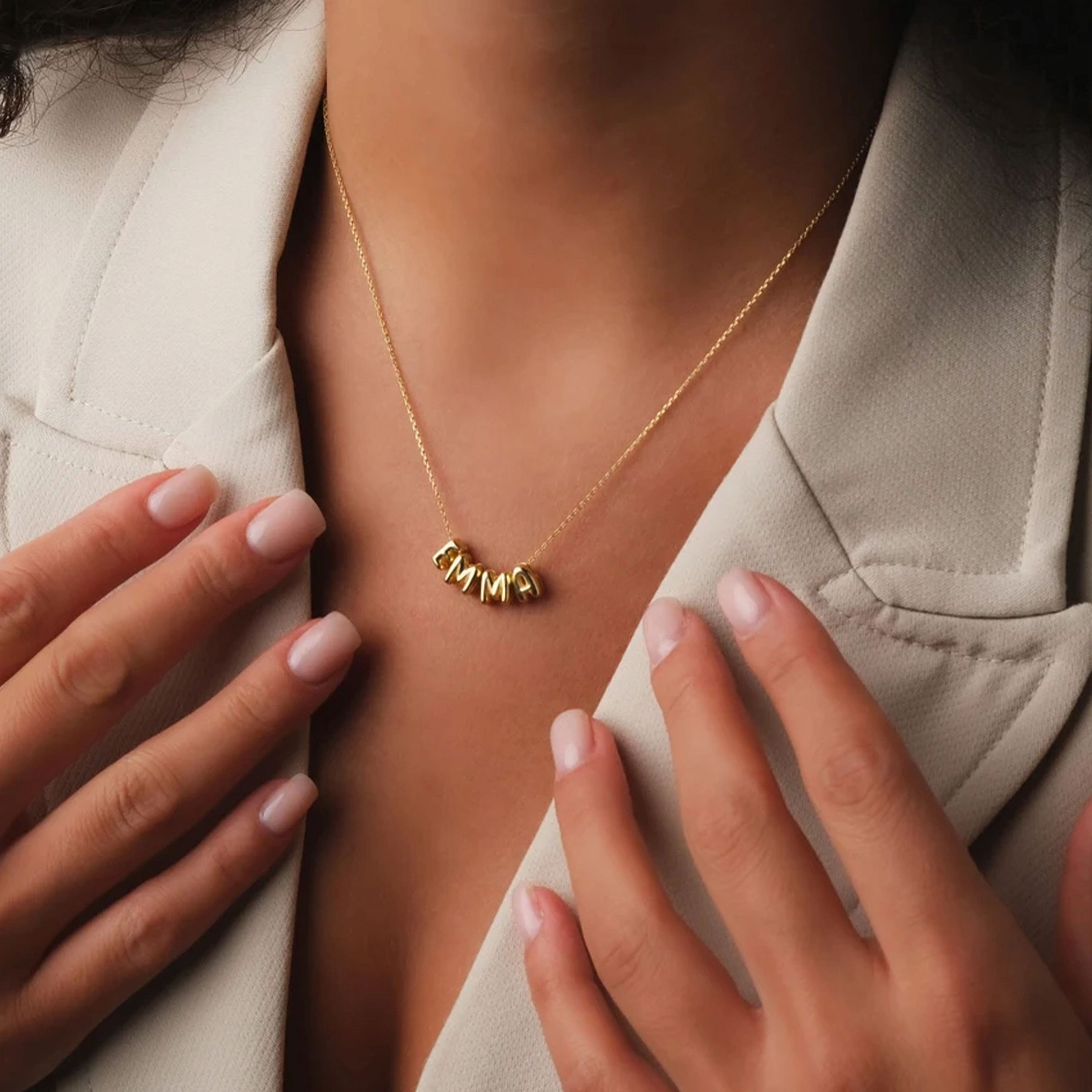 SIGNATURE YOU BUBBLE NAME OR INITIAL (SILVER, GOLD, ROSE GOLD) NECKLACE