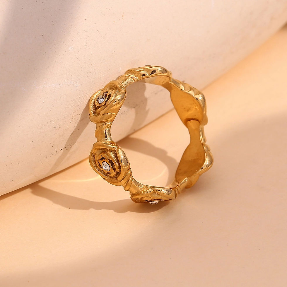 Thumbnail: ROSELLE ROSE BAND CZ (18K GOLD) RING
