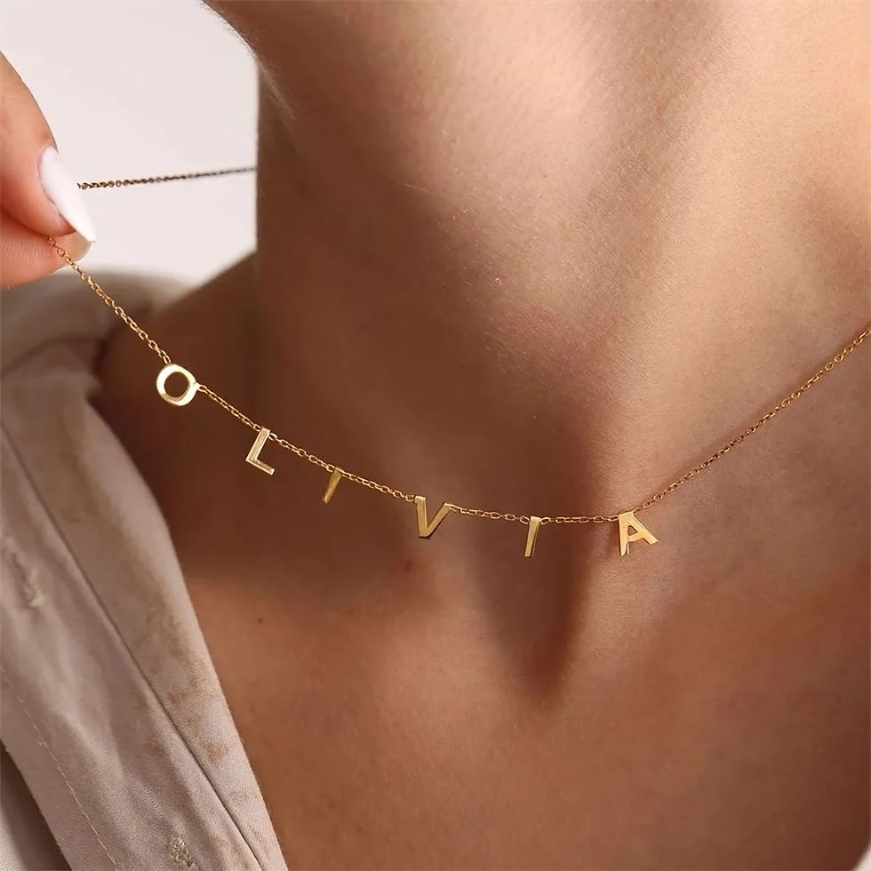 Thumbnail: SIGNATURE YOU SPACED INITIAL OR NAME (SILVER, GOLD) NECKLACE