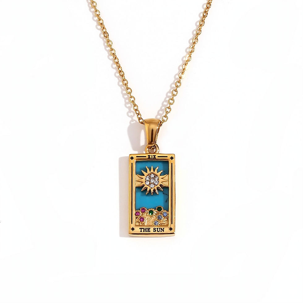 Thumbnail: ROSELLE TAROT CARDS (SILVER, 18K GOLD) NECKLACE