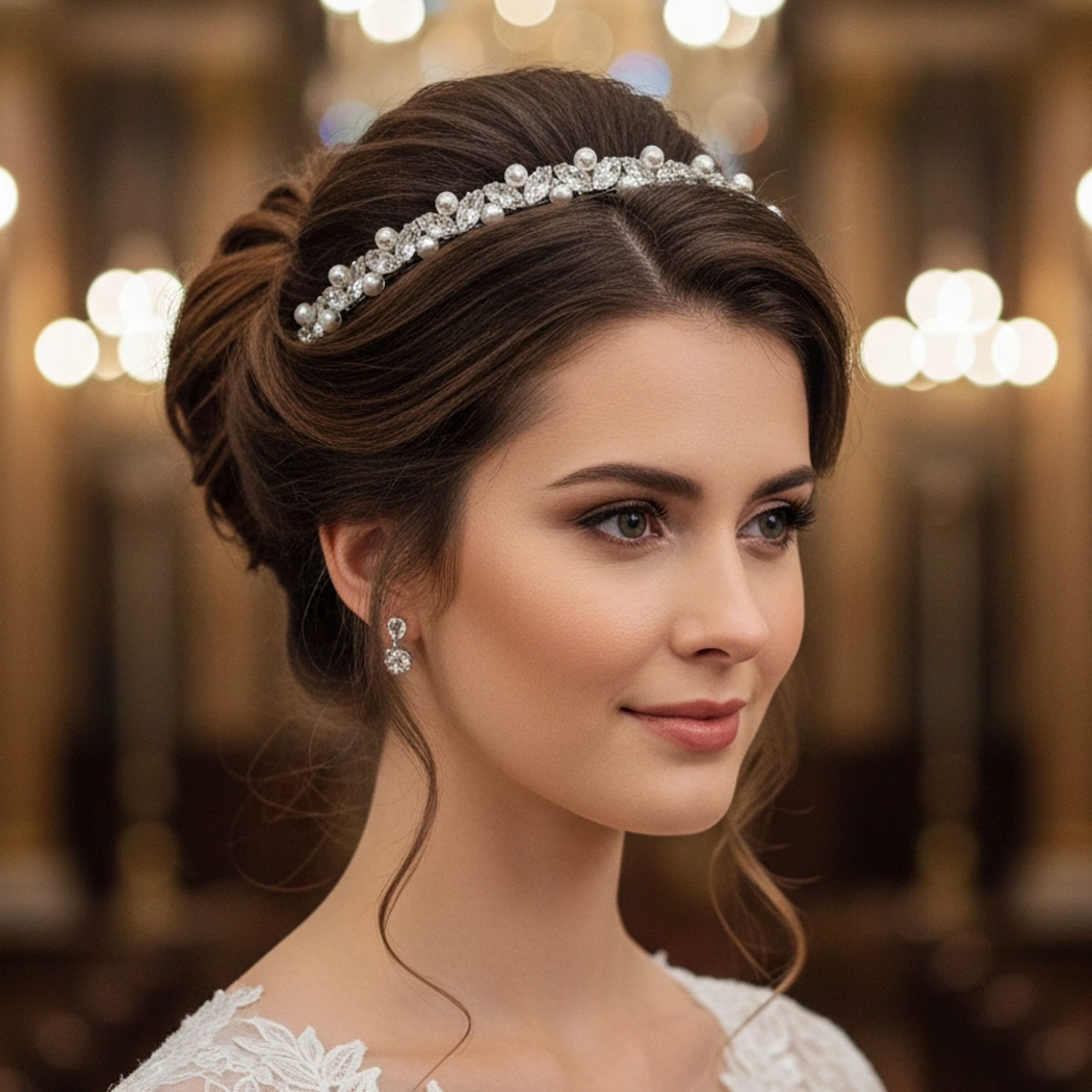 AMBERELLE DIANA CRYSTAL PEARL (S) HANDMADE BRIDAL HAIR BAND