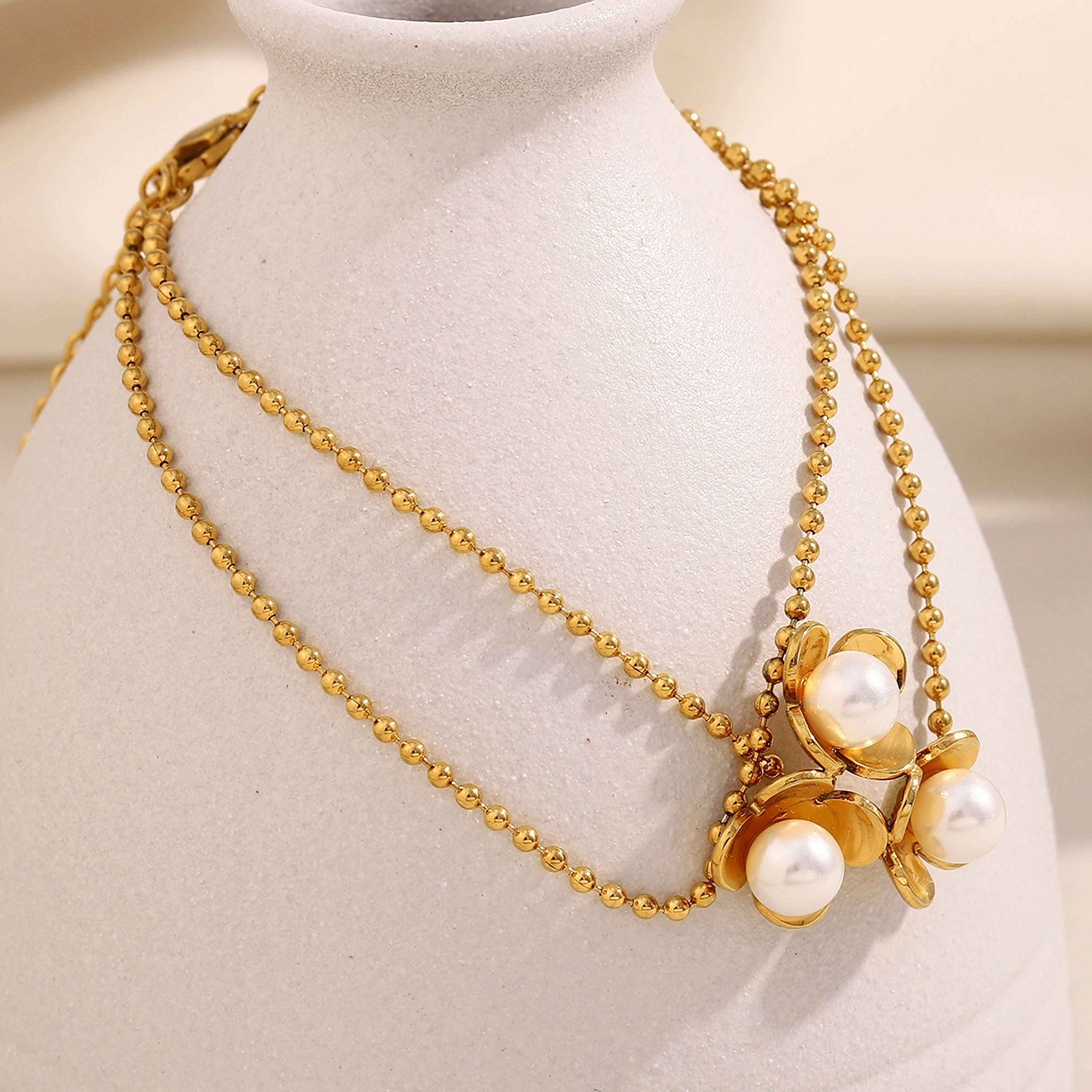 Roselle Pearl Flowers (18K G) Bracelet