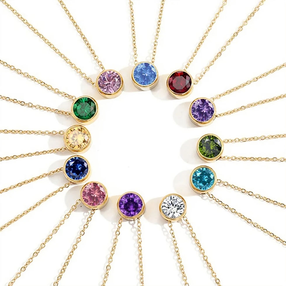 Thumbnail: SIGNATURE YOU BIRTHSTONE (SILVER, GOLD, ROSE GOLD) NECKLACE