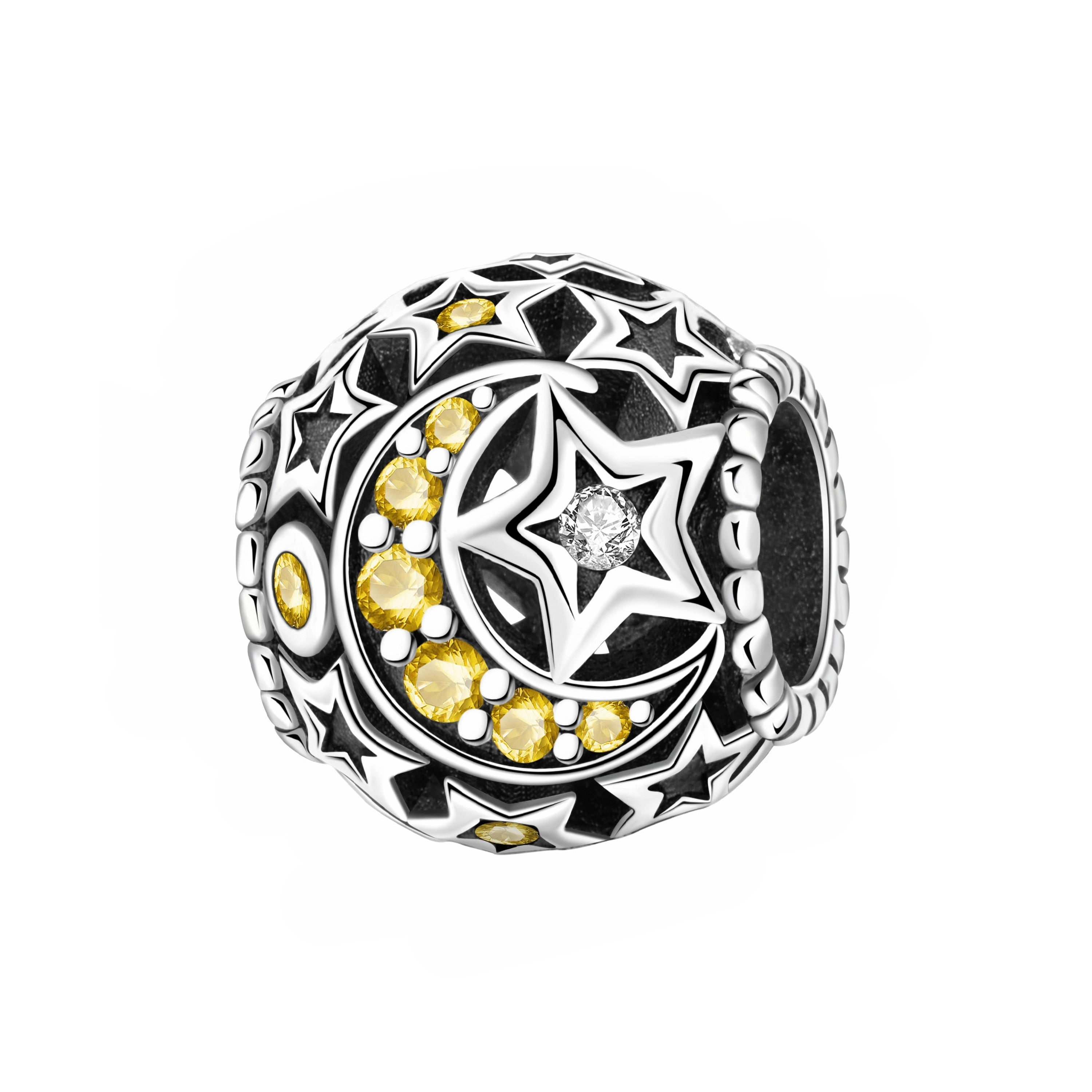 Harmony Bead Yellow Moon & Stars CZ (S)