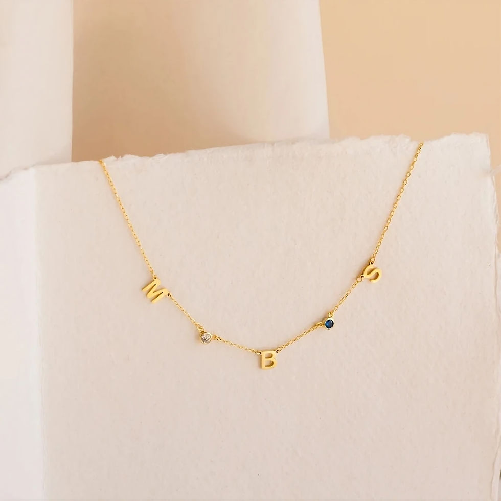 Thumbnail: SIGNATURE YOU BIRTHSTONE INITIAL CHARM (SILVER, GOLD) NECKLACE