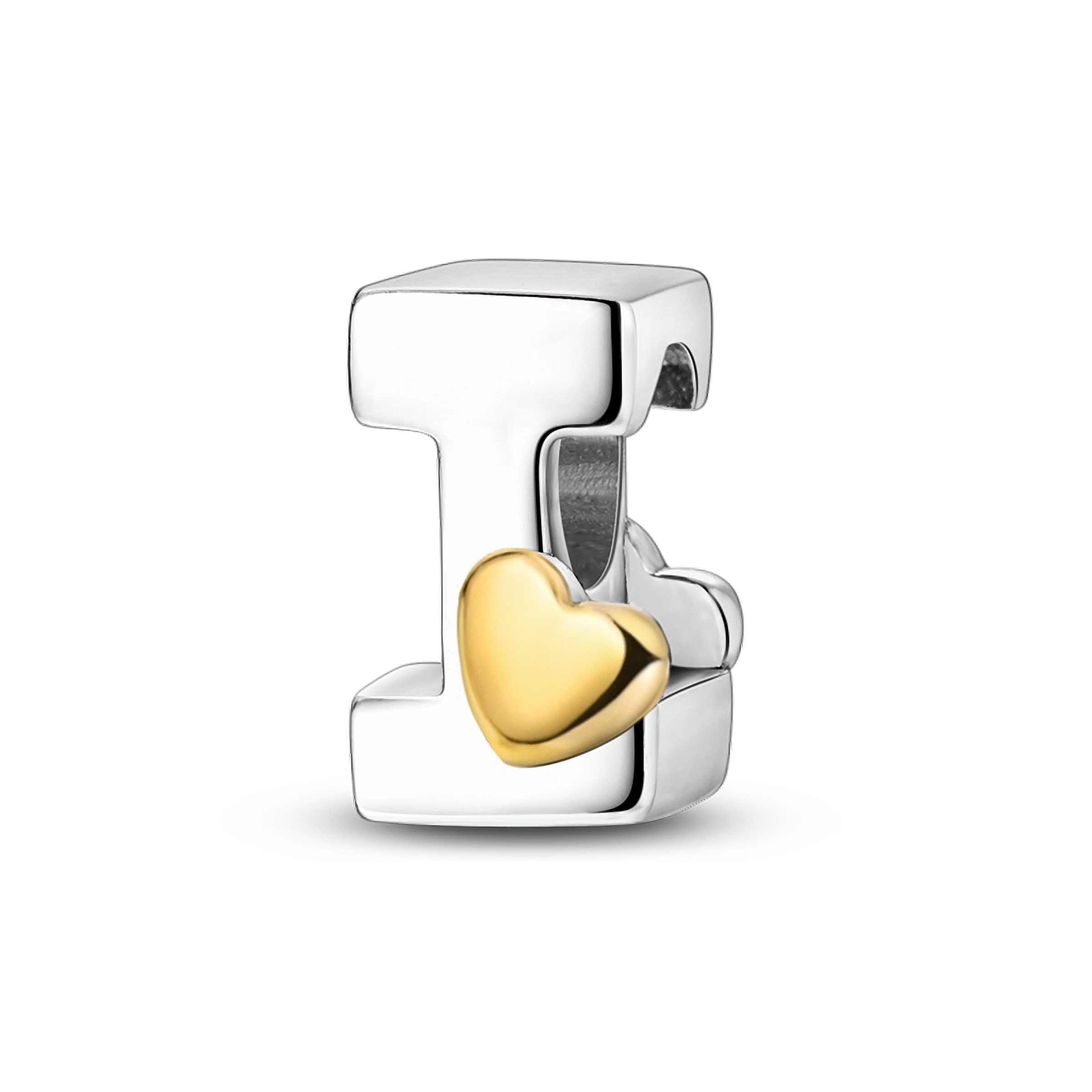 HARMONY GOLDEN HEART LETTER I (SILVER, GOLD) CHARM