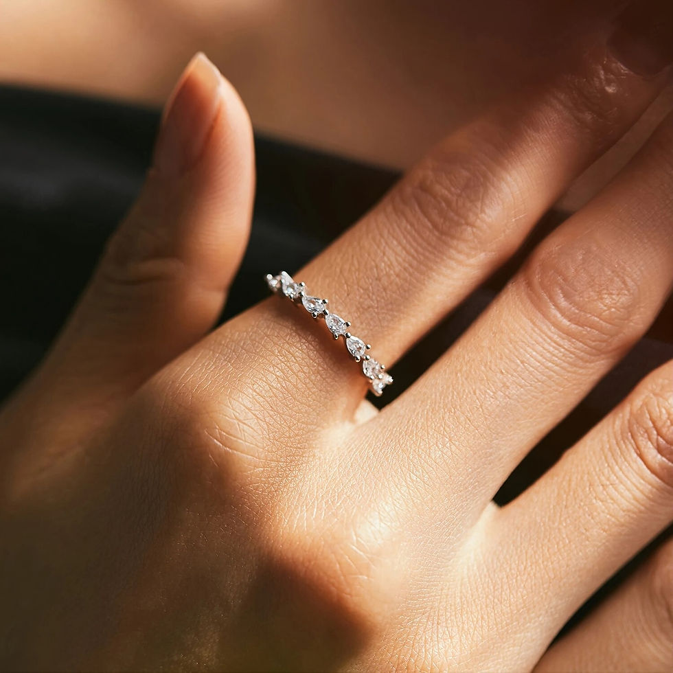 Thumbnail: CELINA ICED ROW CZ (SILVER) RING
