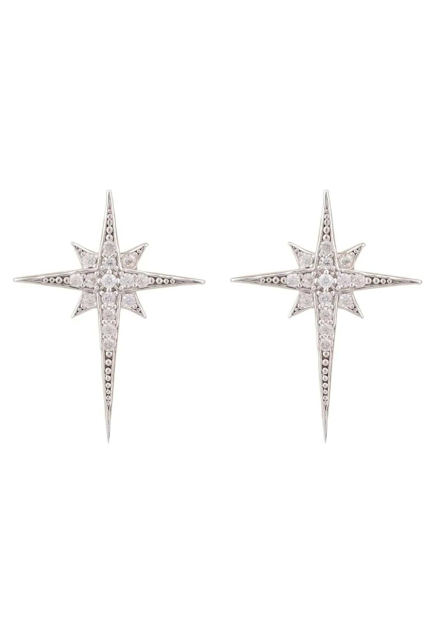 LATELITA NORTH STAR SMALL CZ (SILVER) STUD EARRINGS