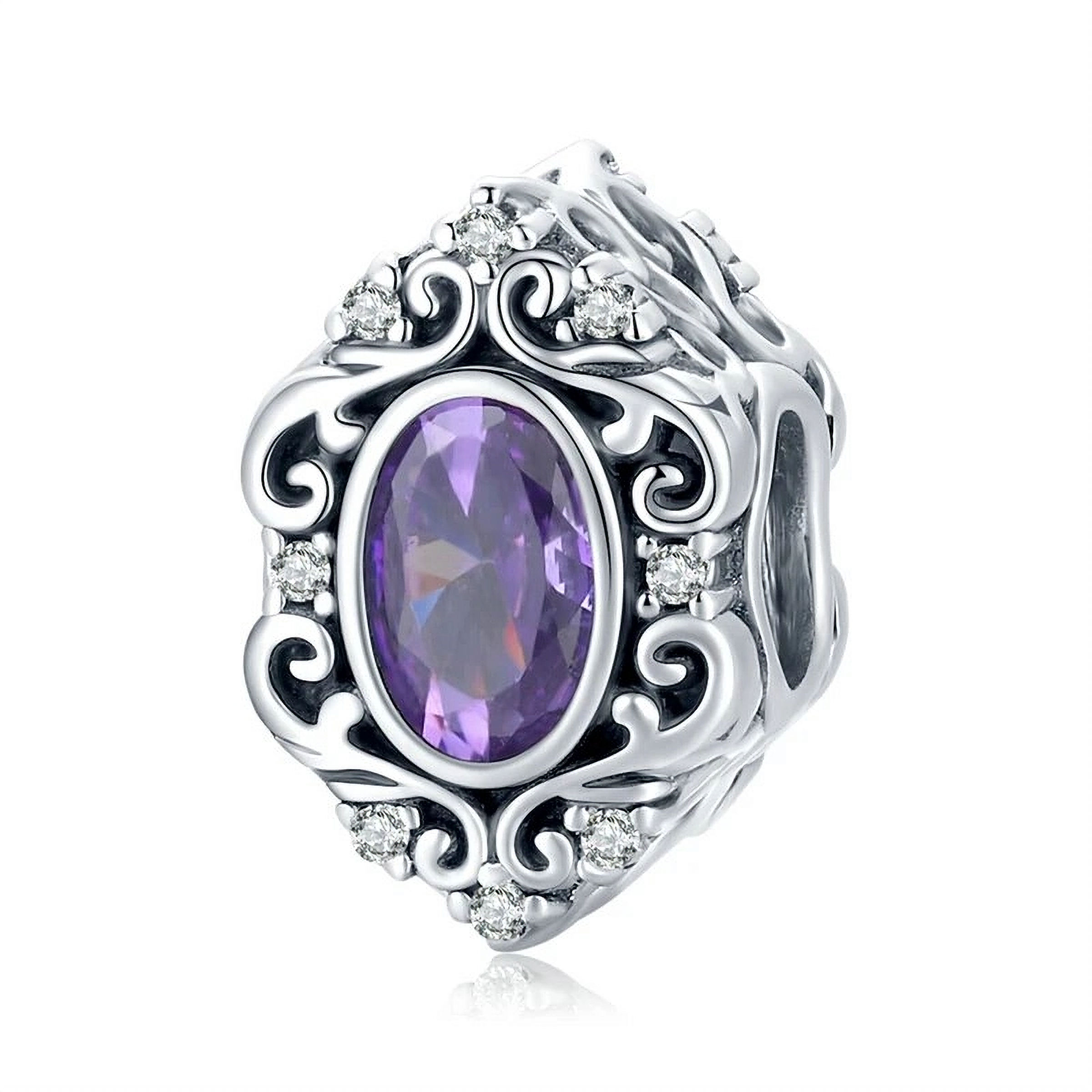 HARMONY PURPLE CZ (SILVER) CHARM