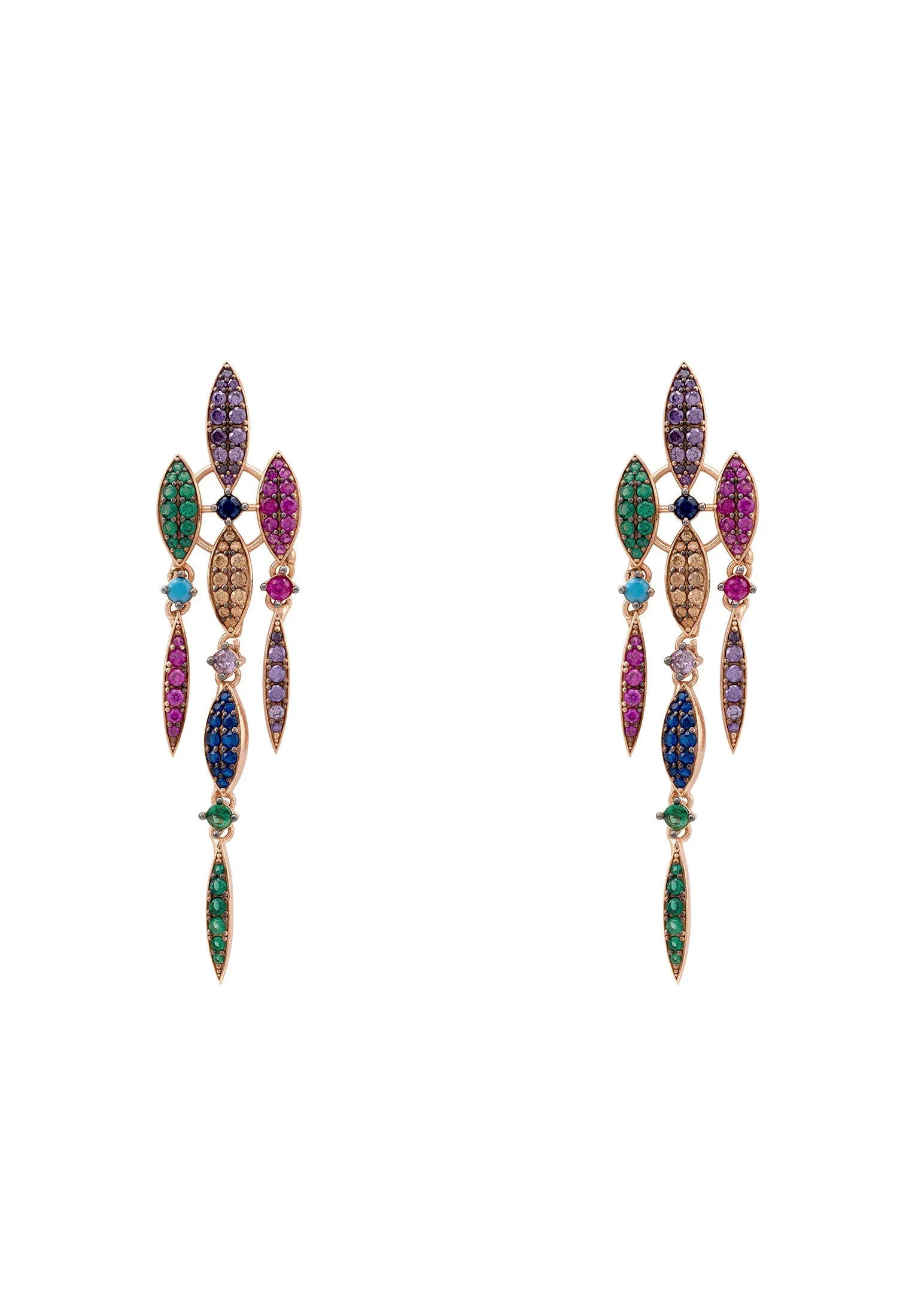 LATELITA VALENCIA RAINBOW CZ (ROSE GOLD) DROP EARRINGS