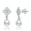Thumbnail: MAEVE FOURS PEARL MOISSANITE (WHITE GOLD) DROP EARRINGS